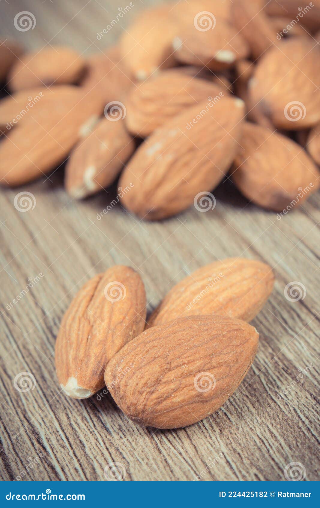 Almonds As Source Vitamins and Minerals. Healthy Eating Stock Photo