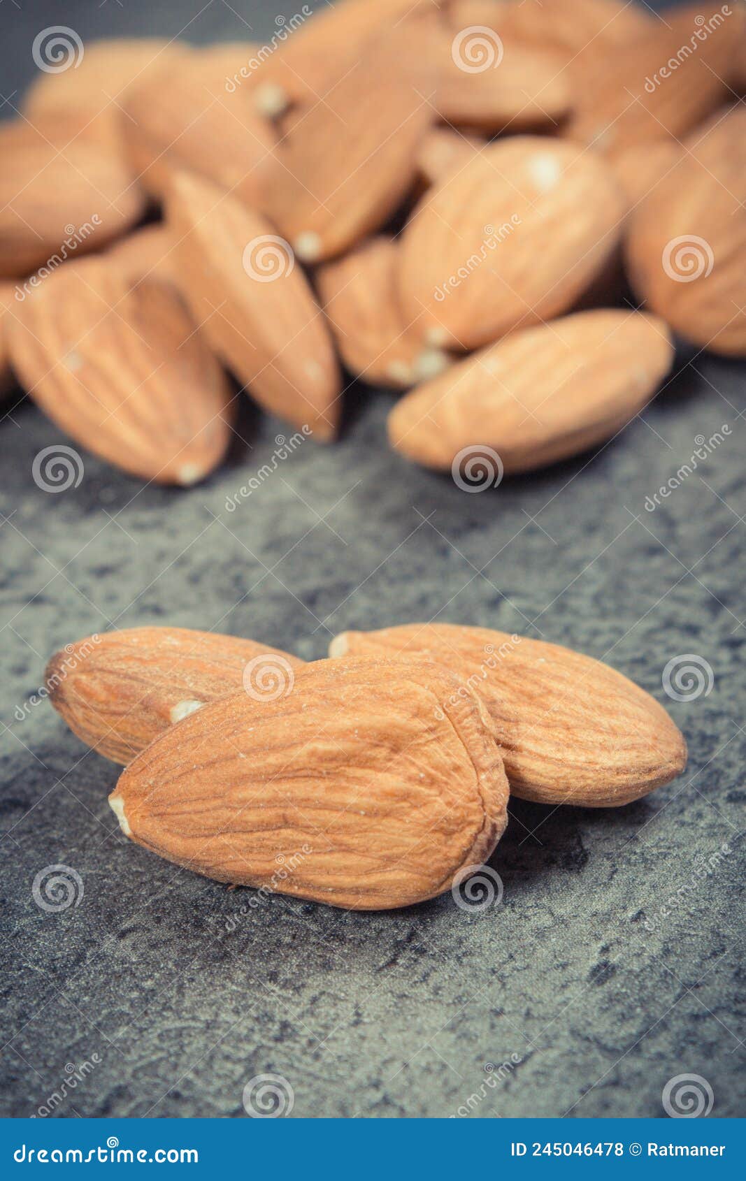 Almonds As Source Vitamins and Minerals. Healthy Eating Stock Photo