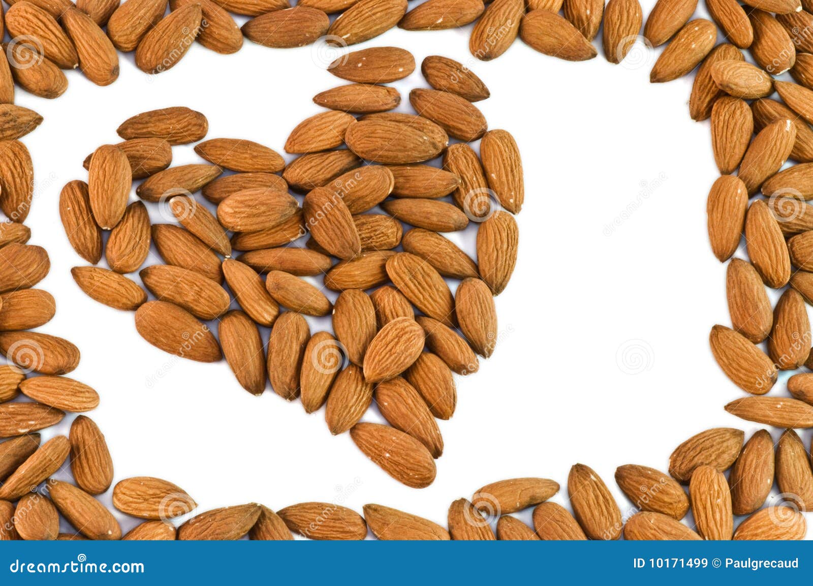 Almonds heart framed stock image. Image of delicious 10171499