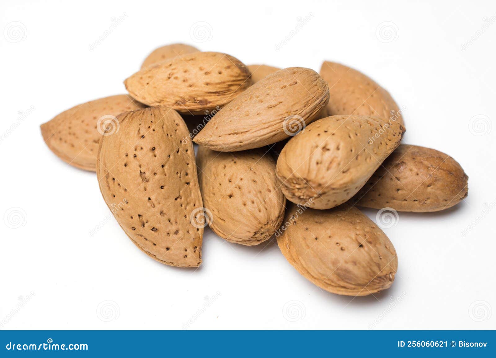 Almonds in the Peel Isolated on a White Stock Image Image of food