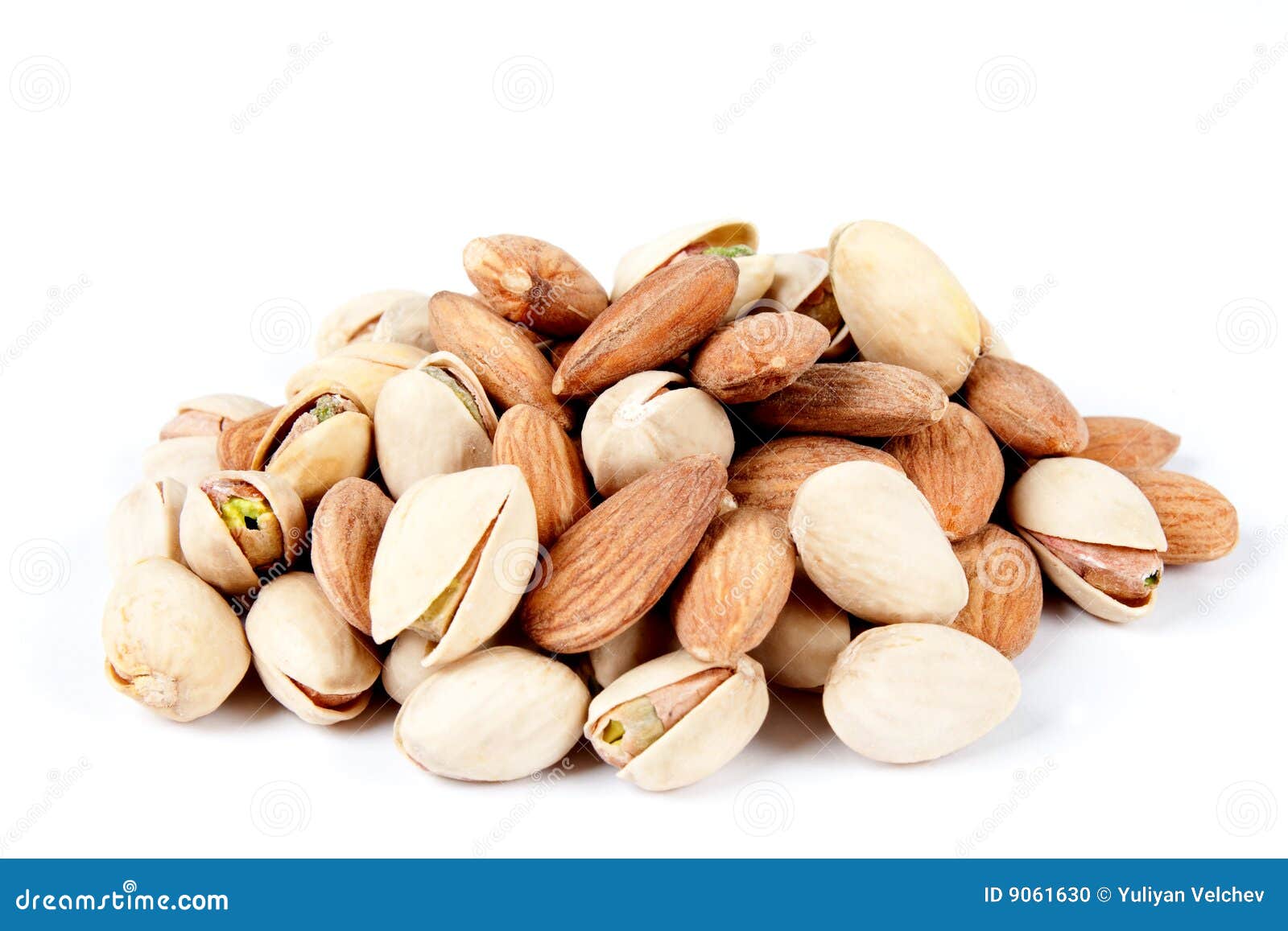 Almonds and pistachios 3 stock photo. Image of snack, nutshell 9061630