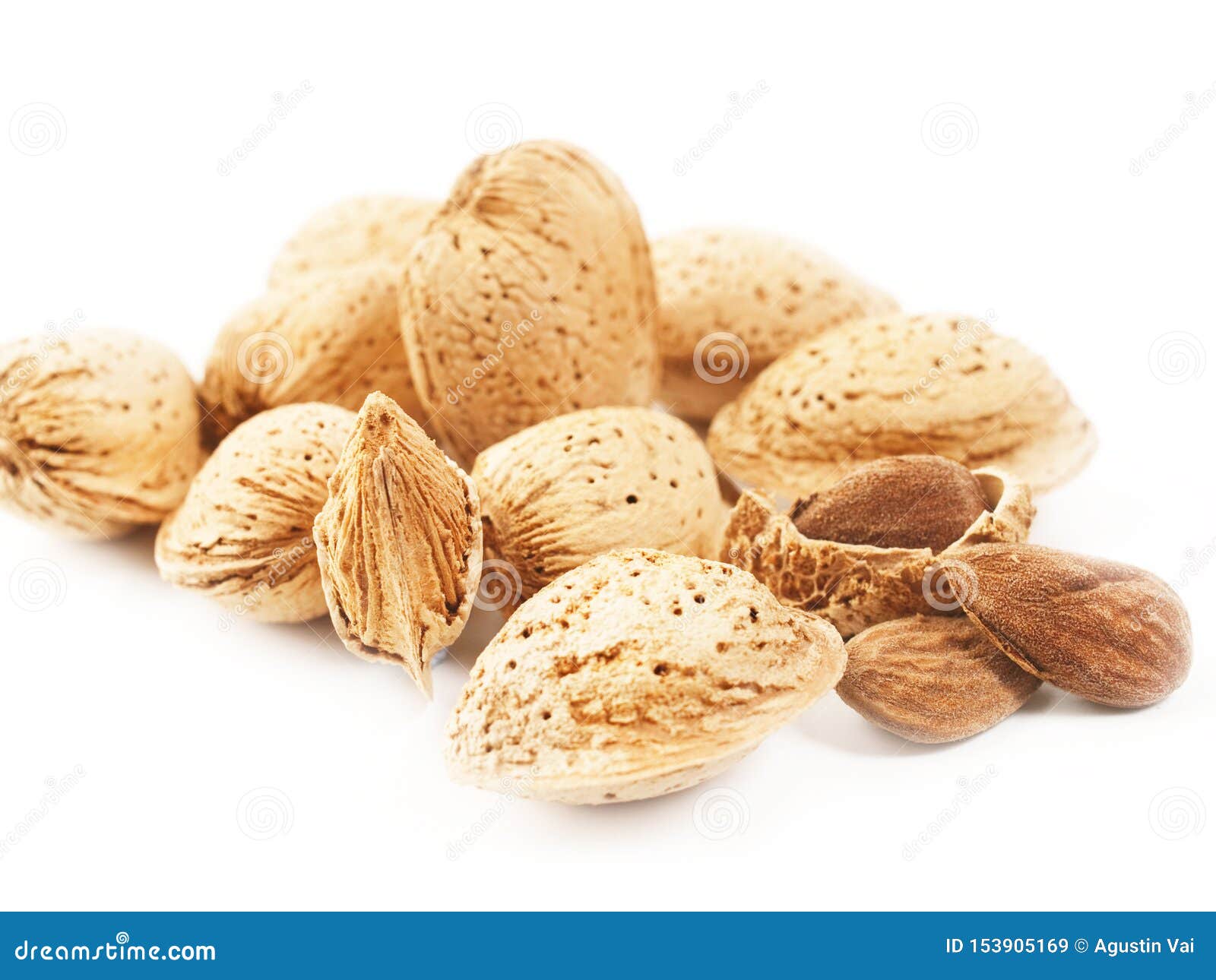 Almonds with shell stock image. Image of isolated, sweet 153905169