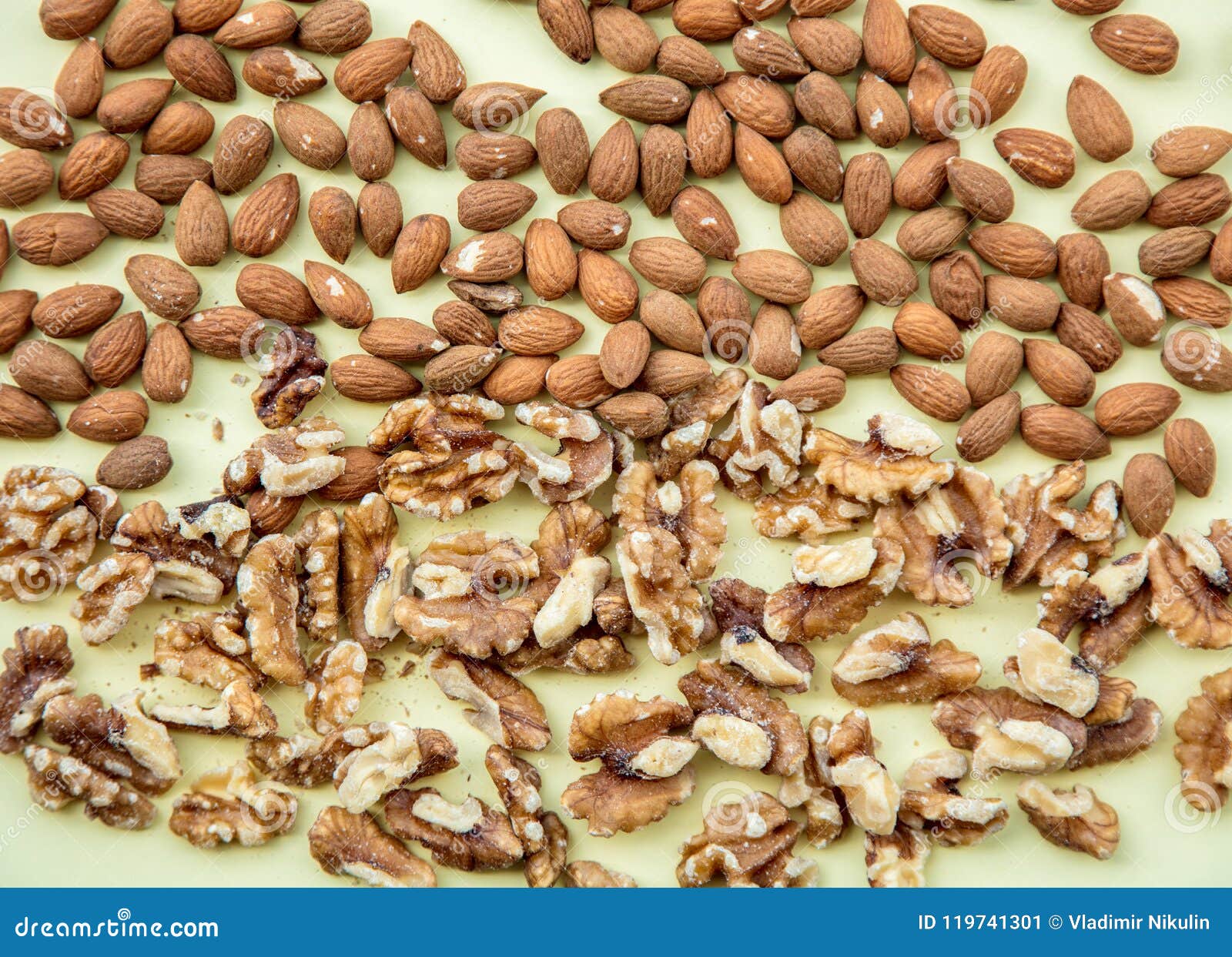 Almonds and walnuts stock image. Image of people, snack 119741301