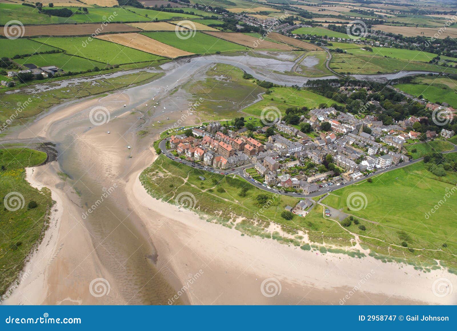 Alnmouth View stock image. Image of northumberland, aerial 2958747
