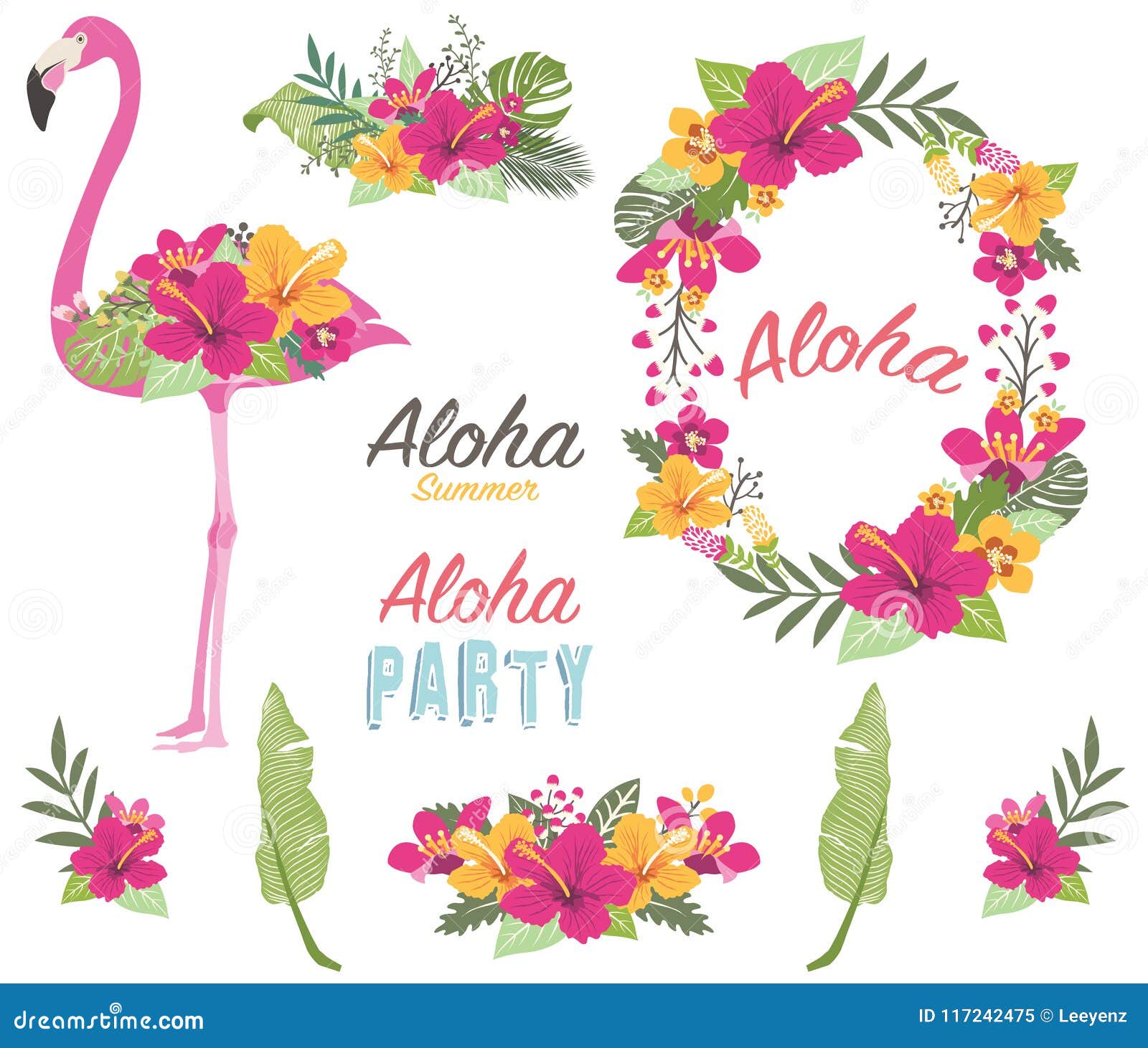 aloha flower flamingo collections