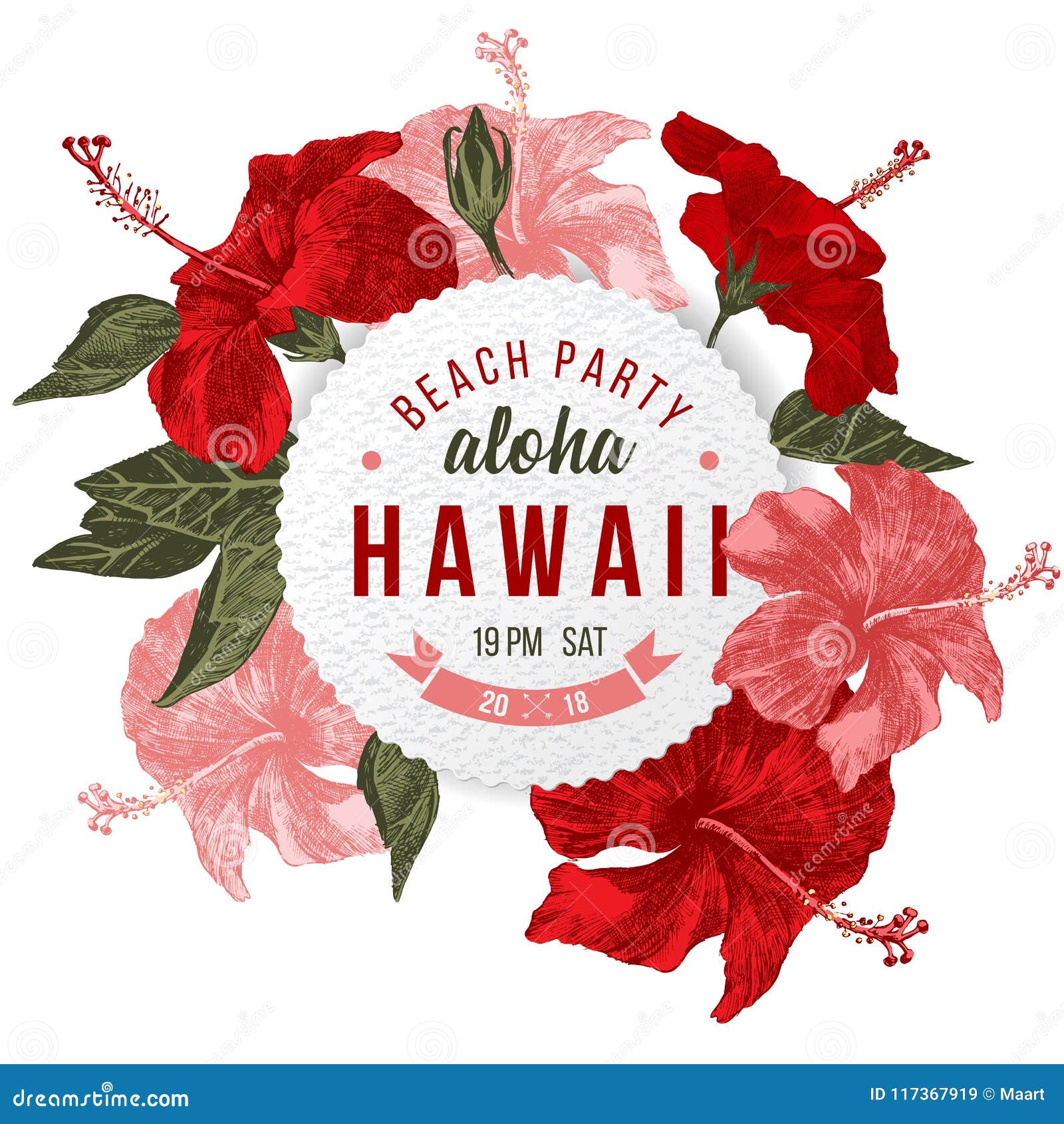 aloha hawaii beach party poster