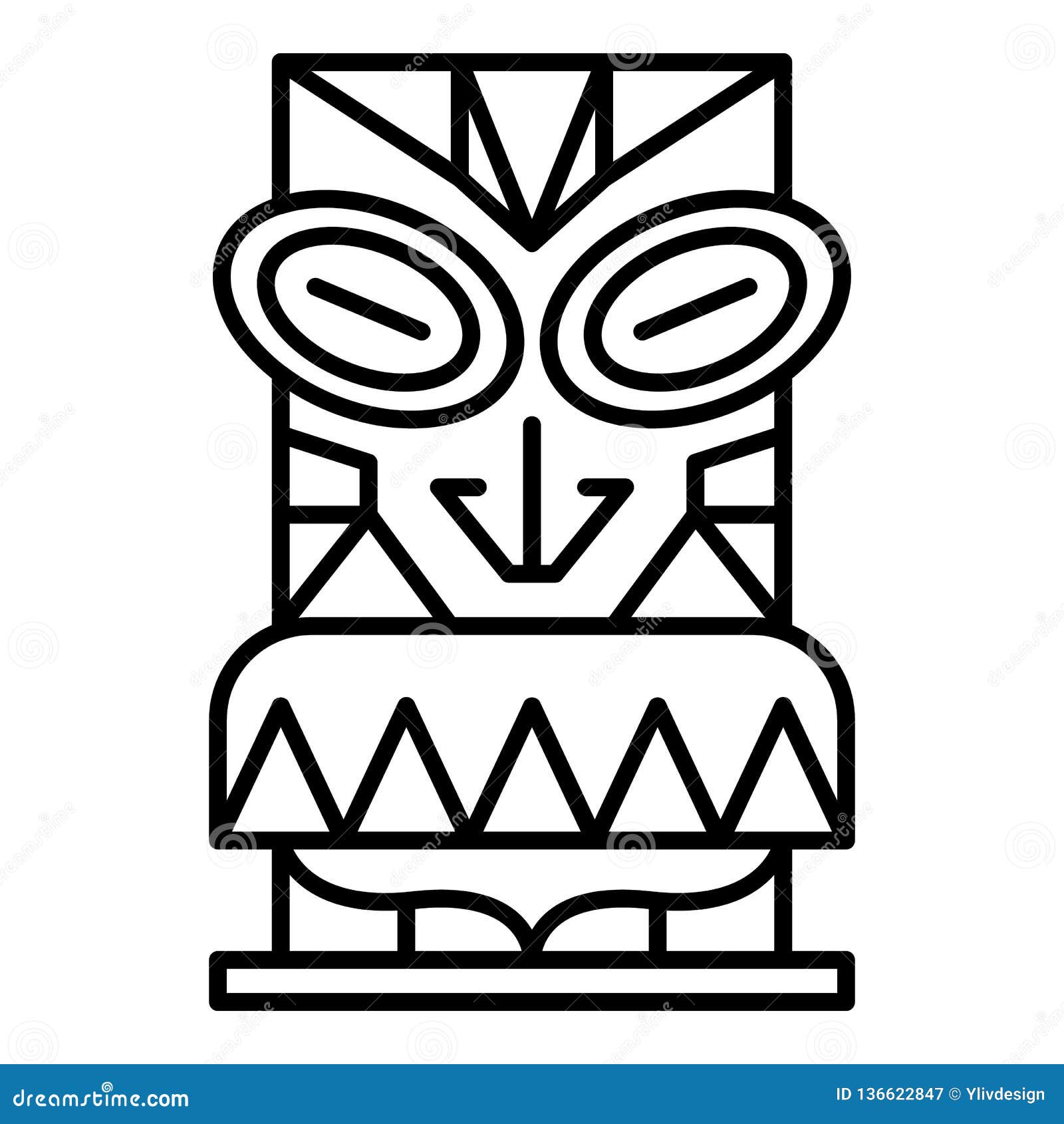 Aloha Wood Idol Icon, Outline Style Stock Vector - Illustration of ...