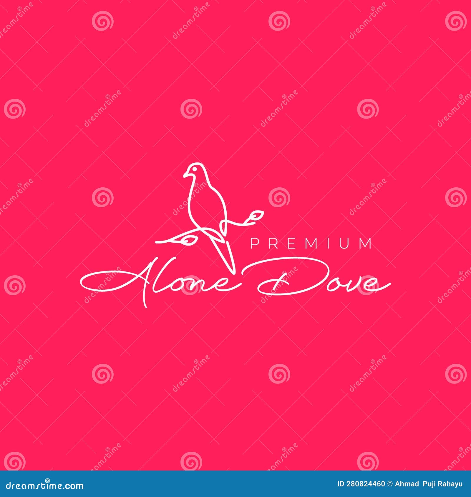 alone dove pigeon perched branch leaf tree line art feminine modern logo  