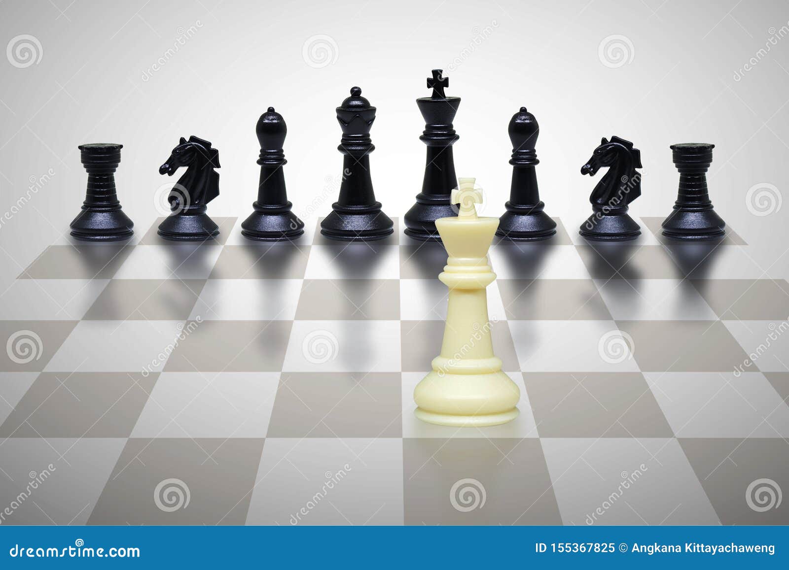 King chess piece standing on a chess board, Generative AI Stock  Illustration