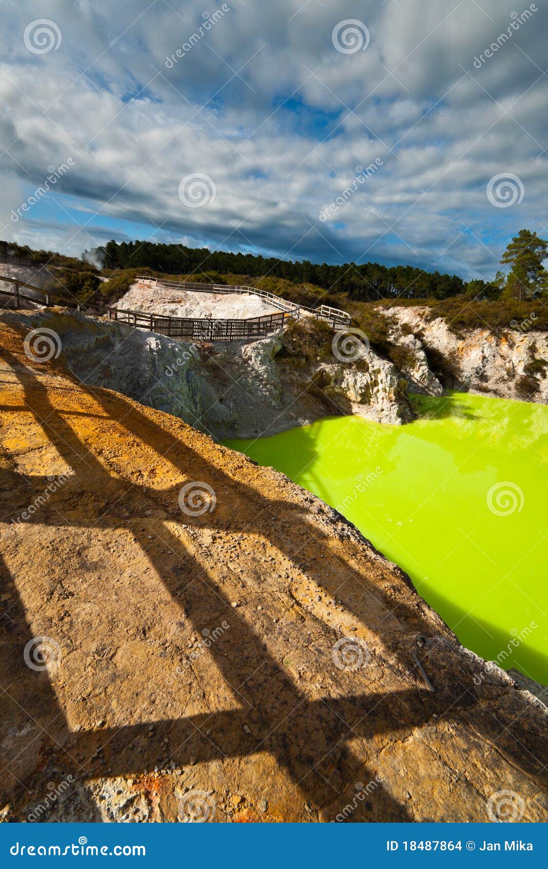 Along Devils Bath New Zealand Stock Photo Image of cloudy, mineral