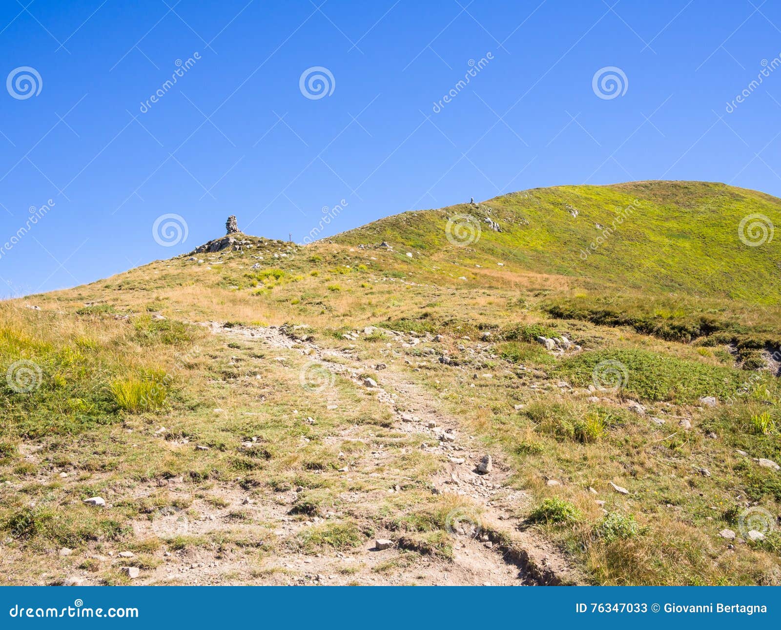 Along the Path Towards the Summit of the Mountain Stock Image Image