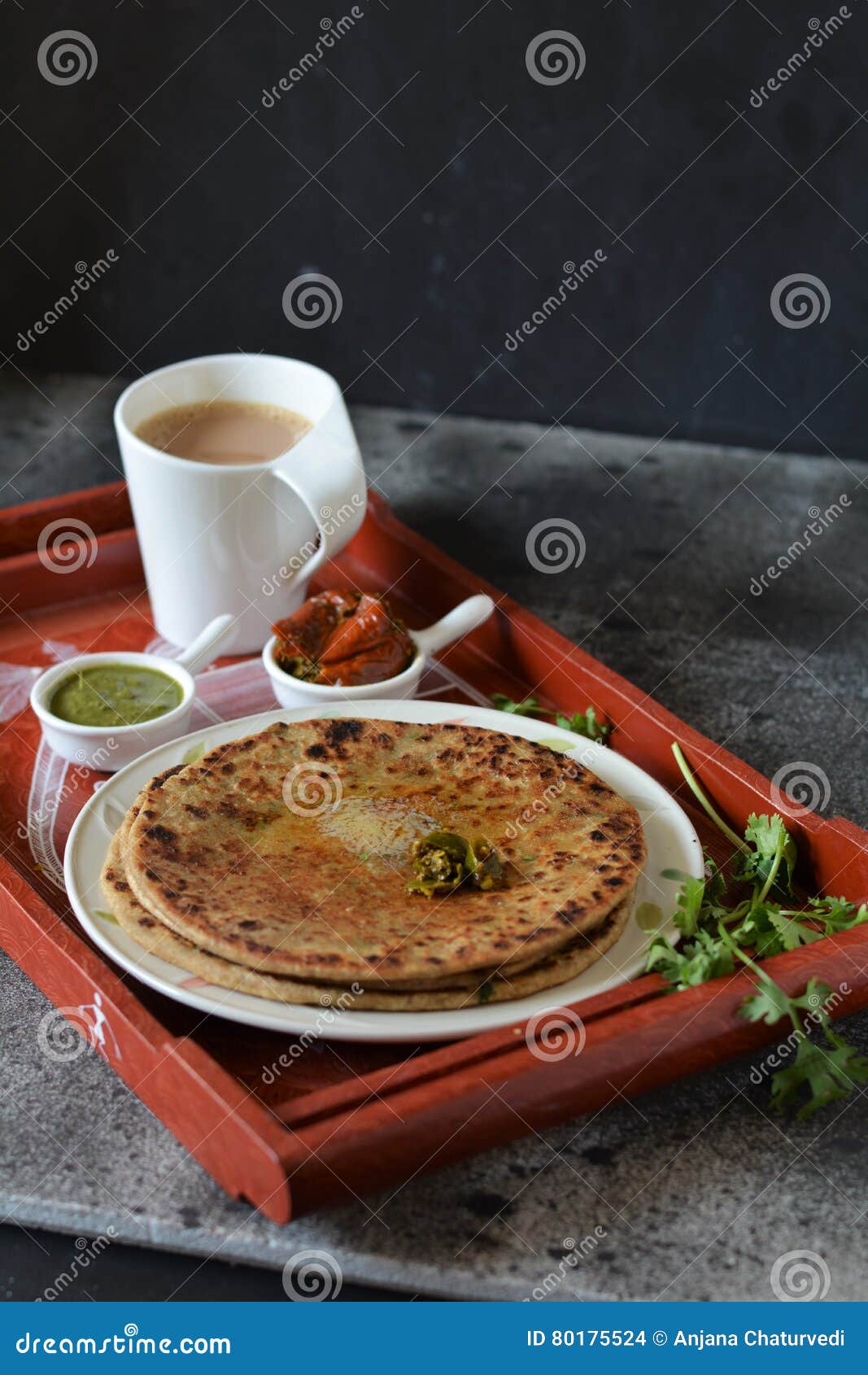 Aloo Paratha/ Indian Stuffed Potato Flatbread Stock Photo Image of