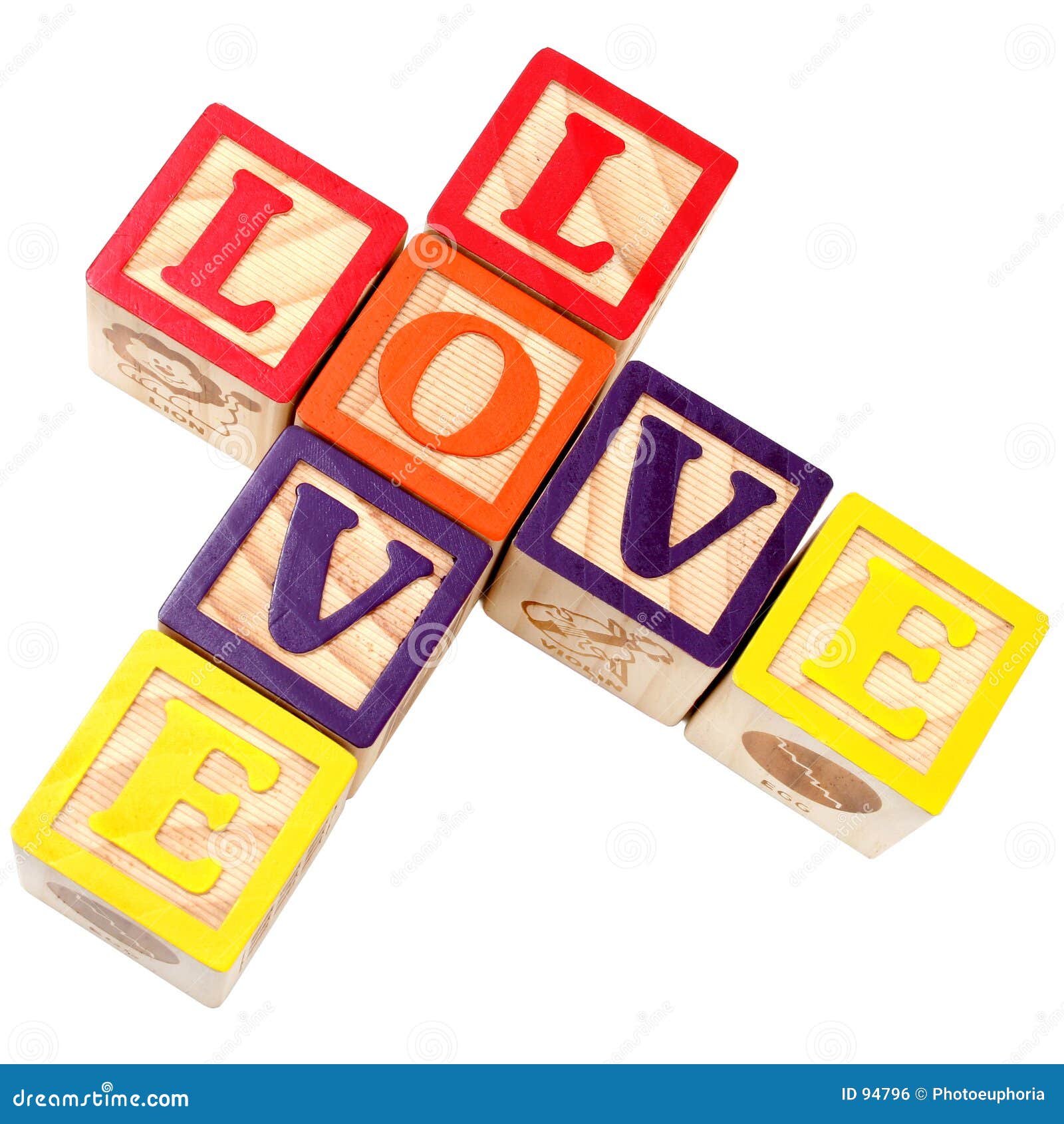 alphabet blocks spelling love in criss cross style