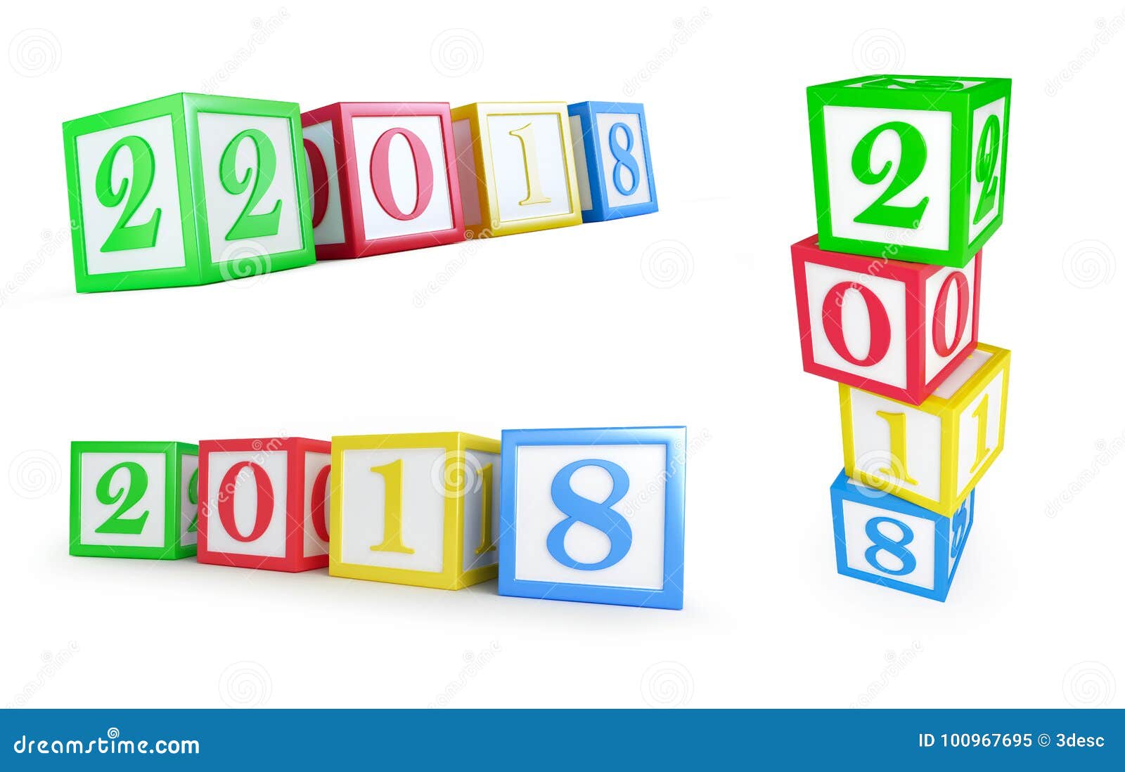 Download Alphabet Box 2018 New Year On A White Background 3d Illustration Stock Illustration Illustration Of Games Background 100967695