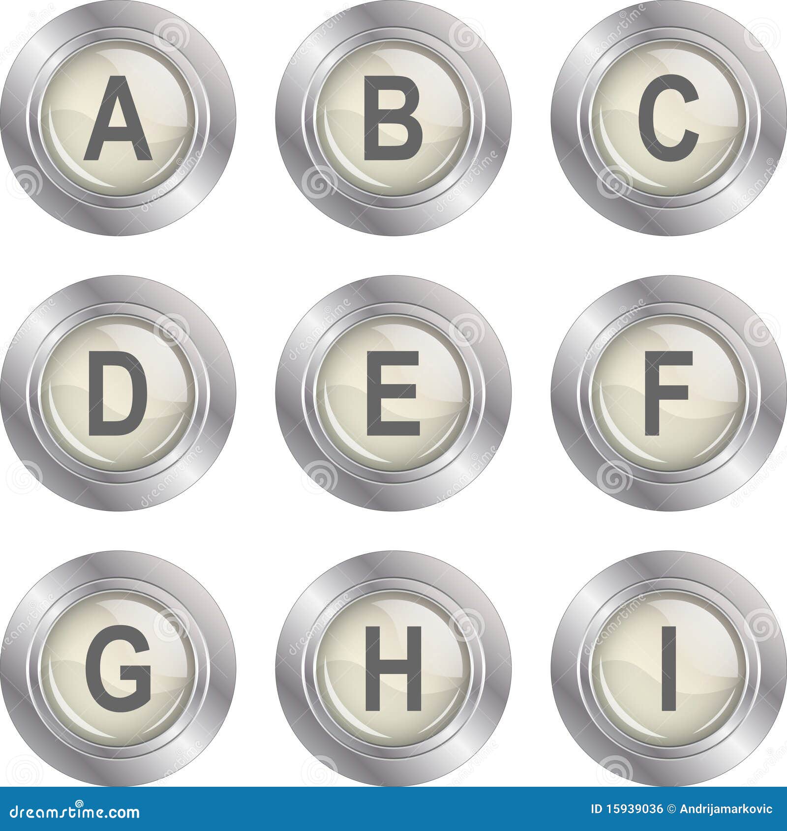 Alphabet Button - a-I stock vector. Illustration of round - 15939036