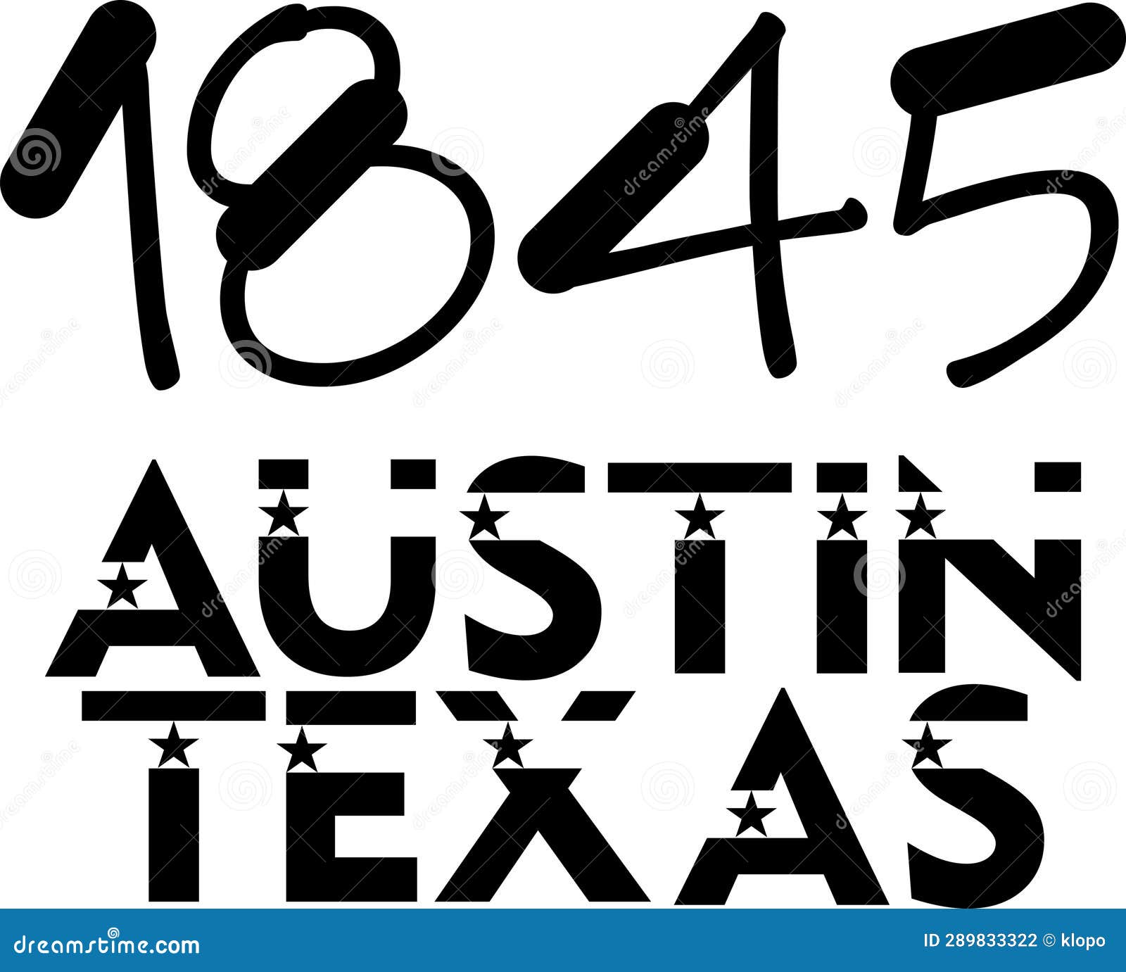 Year of Birth City of Austin Texas Stock Illustration Illustration of