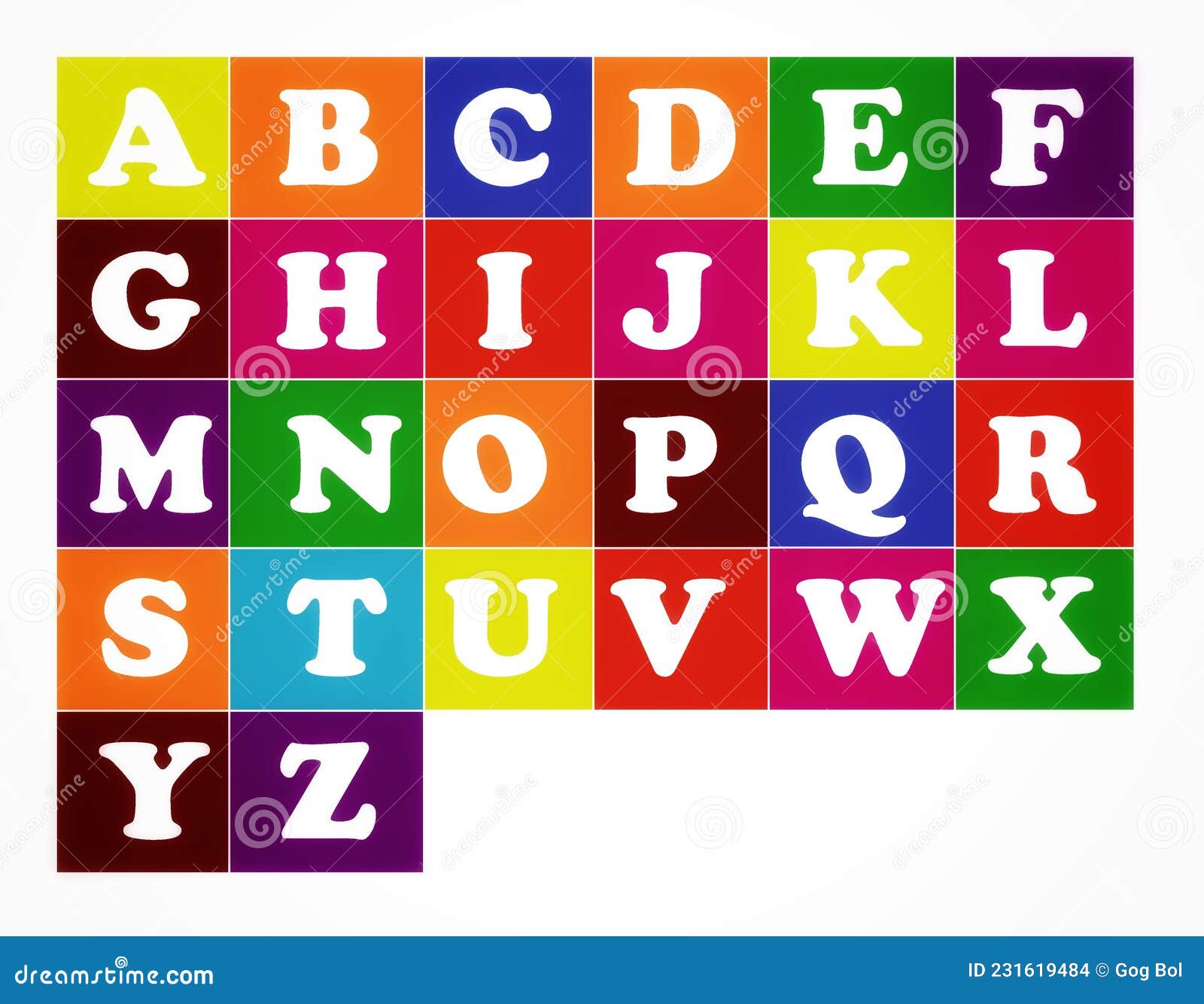 Alphabet Colorful Alphabet Stock Illustration Illustration Of