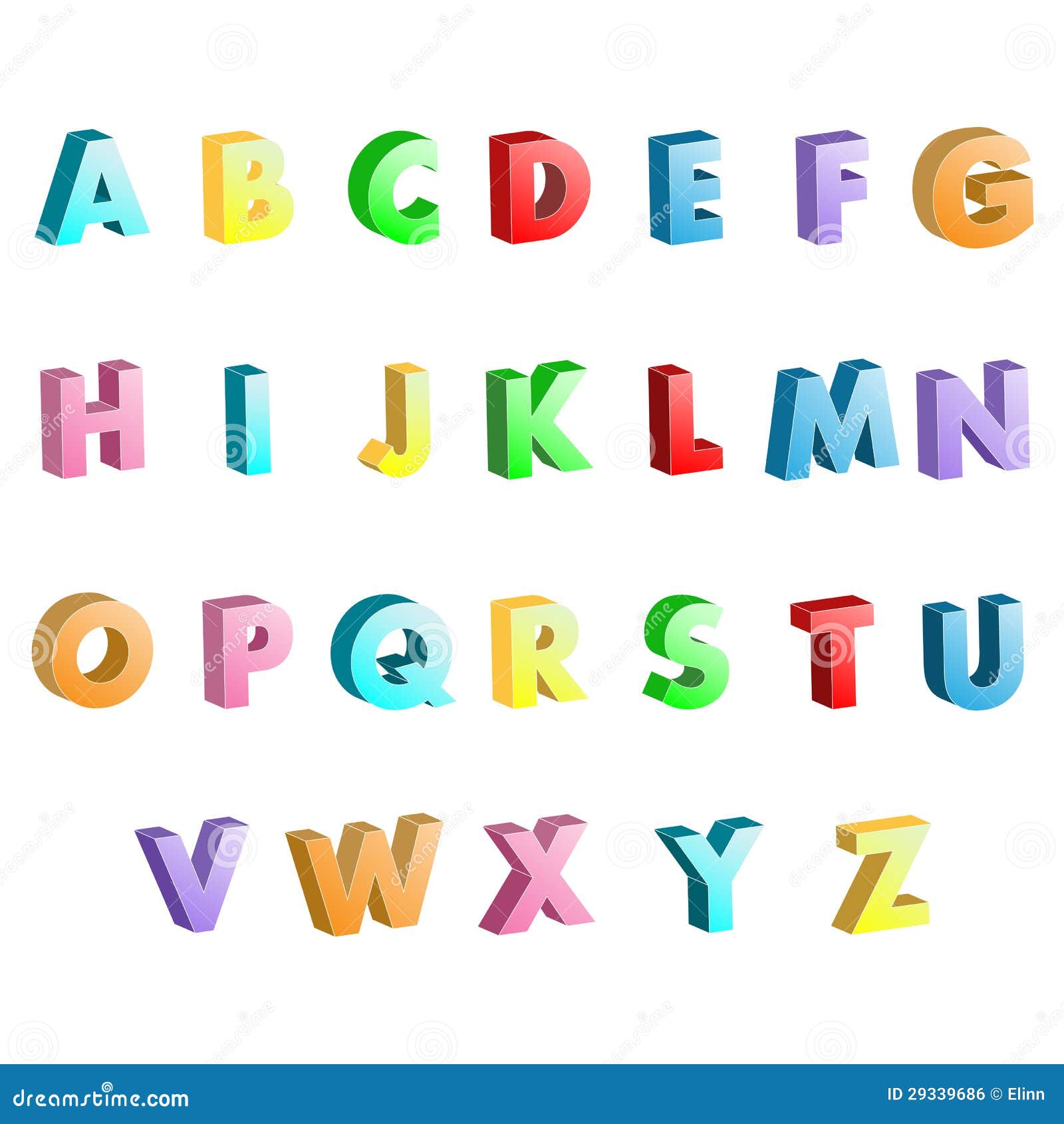 Alphabet Colorful Letters 3d Stock Illustration Illustration Of Write