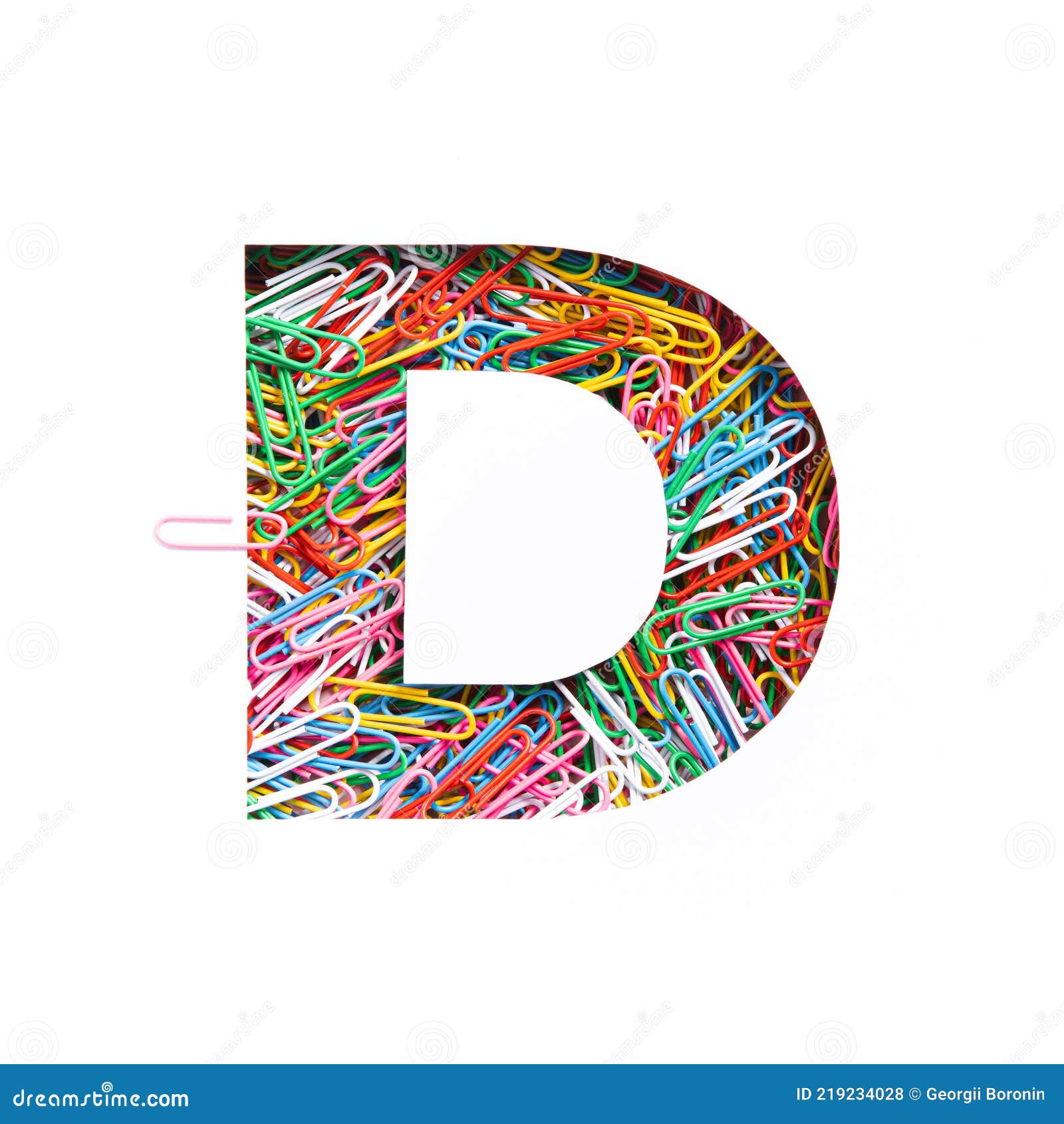 Alphabet of Colourful Paperclips. Letter D of English Abc, Paper Clips ...