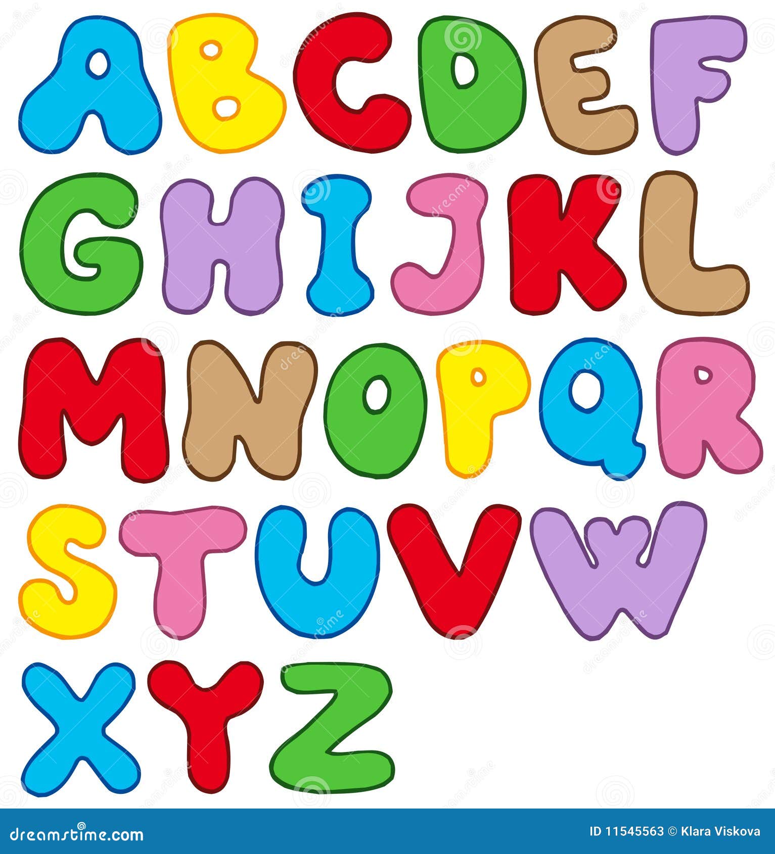 Alphabet En Dessin Alphabet de dessin animé illustration de vecteur. Illustration du créateur - 11545563
