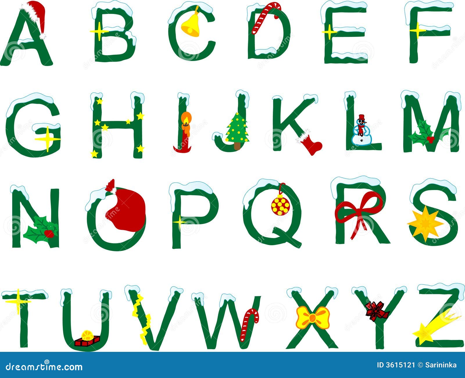 Alphabet de Noël illustration de vecteur. Illustration du illustration