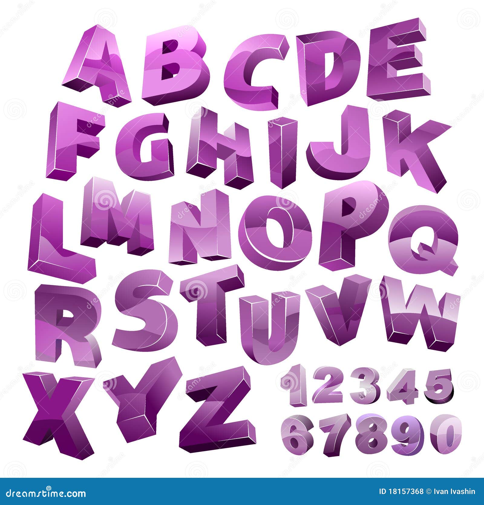 Alphabet des Vektor 3D stock abbildung. Illustration von alphabet