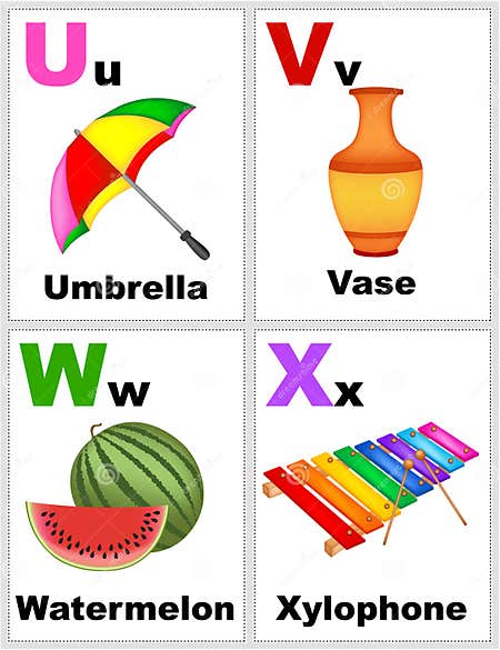 Alphabet flashcards stock illustration. Illustration of english - 85733410