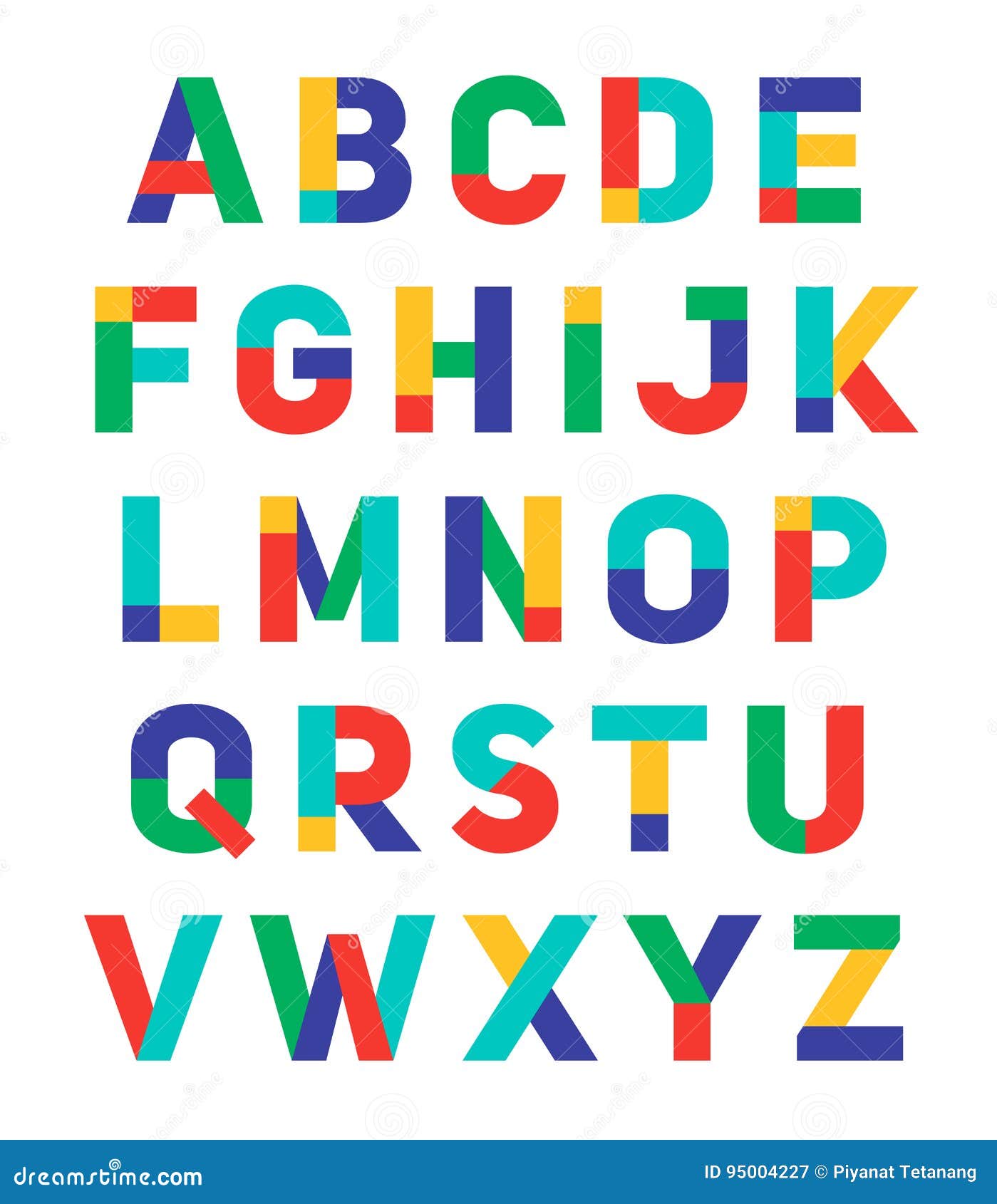Alphabet Font Typeset Design Stock Vector Illustration Of Bright Sign 95004227