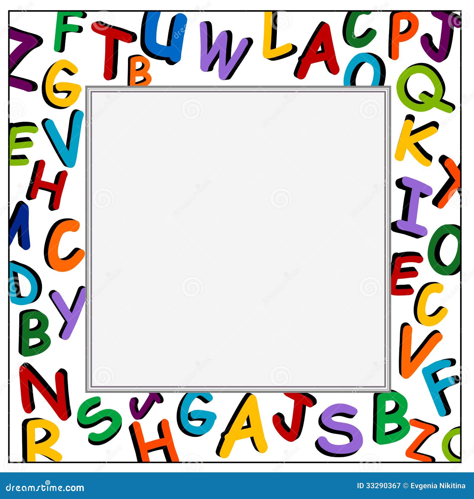 alphabet frame on the white background stock vector