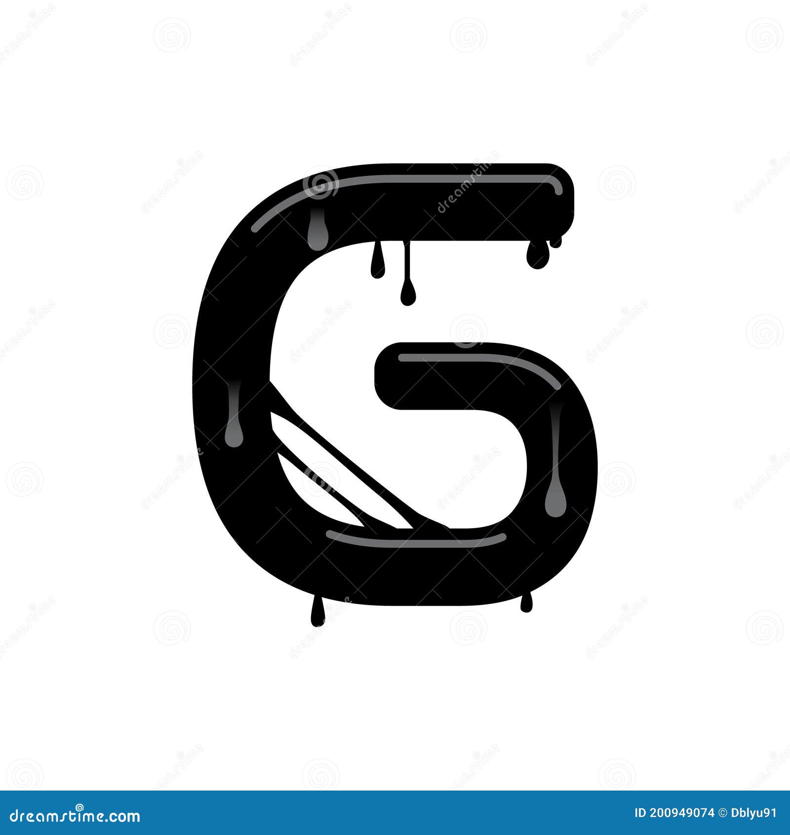 alphabet g black slime logo or  template 
