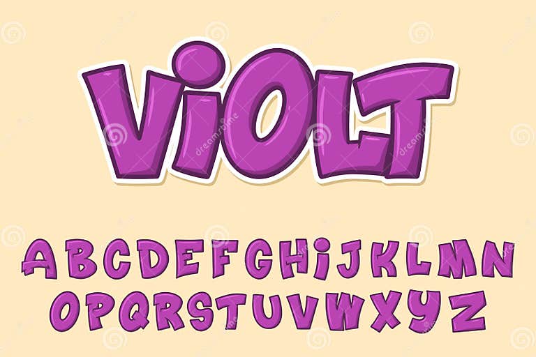 Alphabet Graffiti Cartoon Vector Illustration Stock Vector