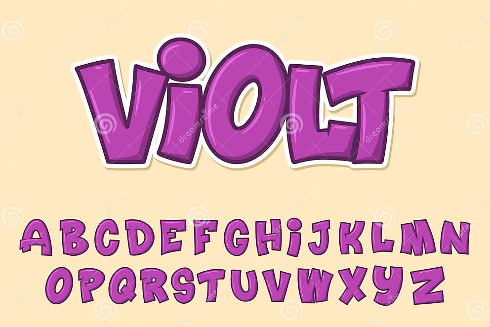 Alphabet Graffiti Cartoon Vector Illustration Stock Vector