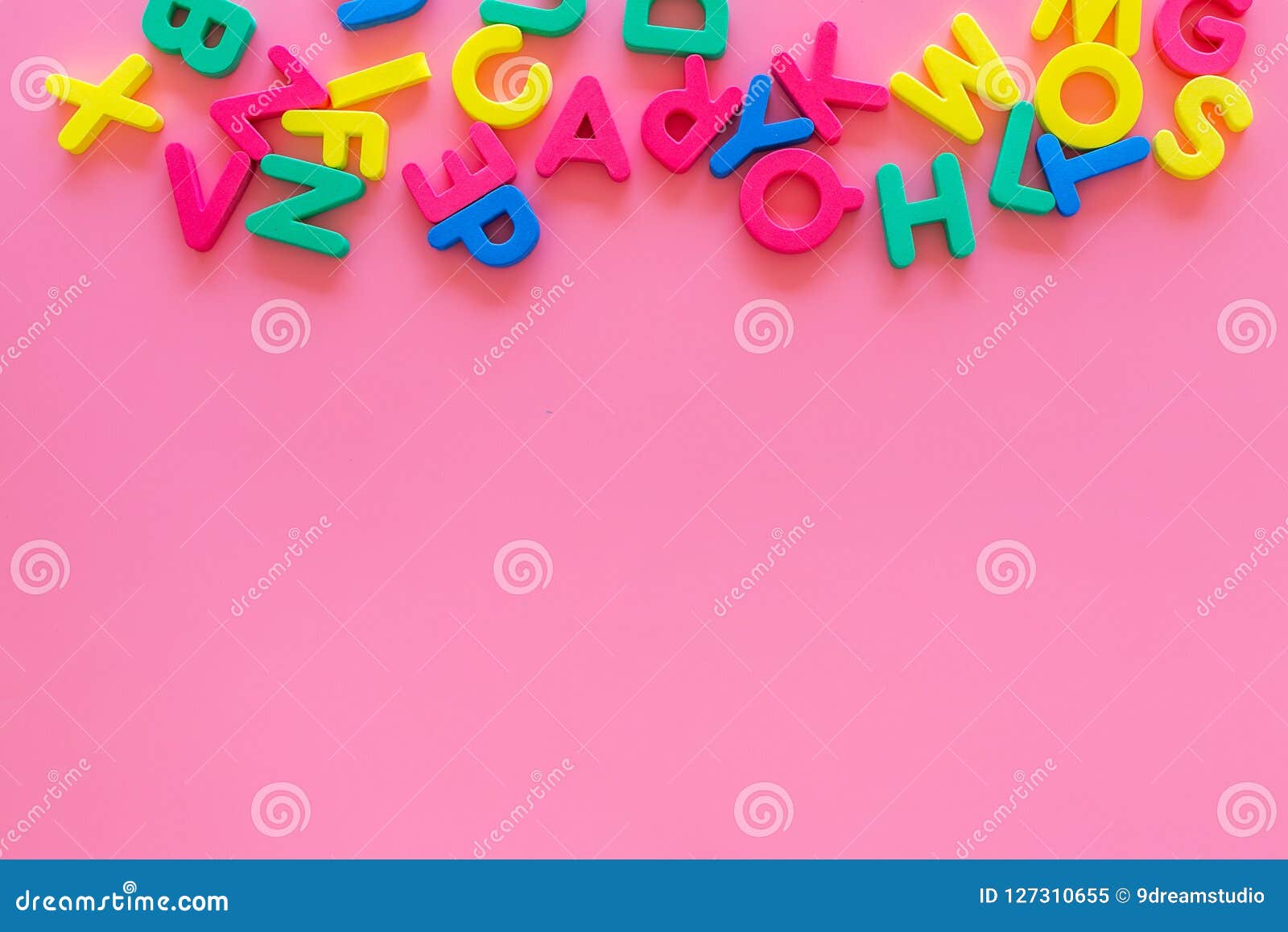 Alphabet for Kids Concept. English Letters in Disorder on Pink Background  Top View Copy Space Stock Image - Image of symbol, design: 127310655