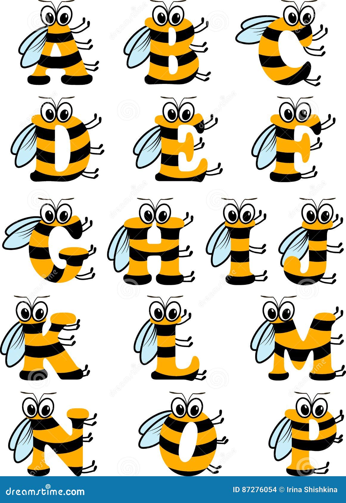 Alphabet Latin Abc Drole D Abeille Illustration De Vecteur Illustration Du Educatif Dessin