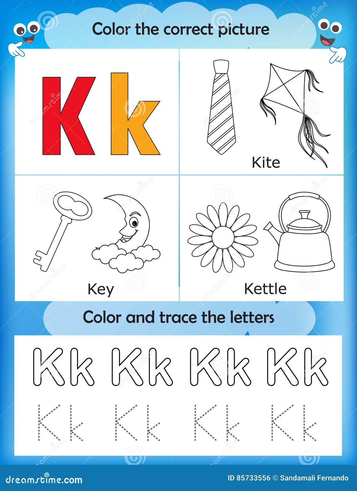 alphabet learning and color letter k stock illustration illustration of activity alphabet 85733556