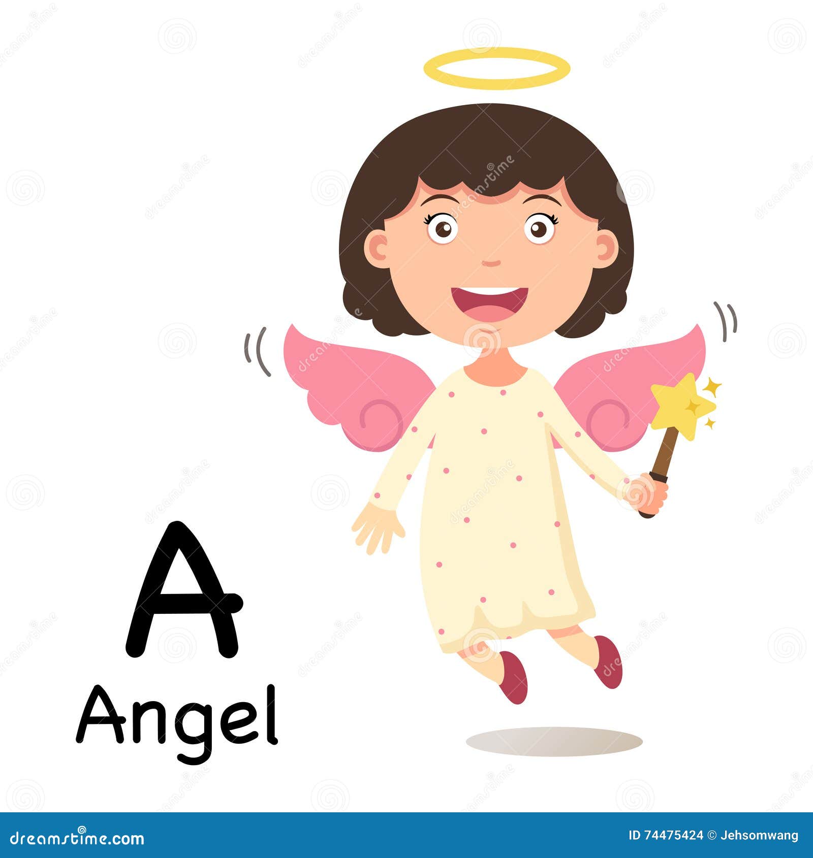 Alphabet Letter a-angel,vector Stock Vector - Illustration of language