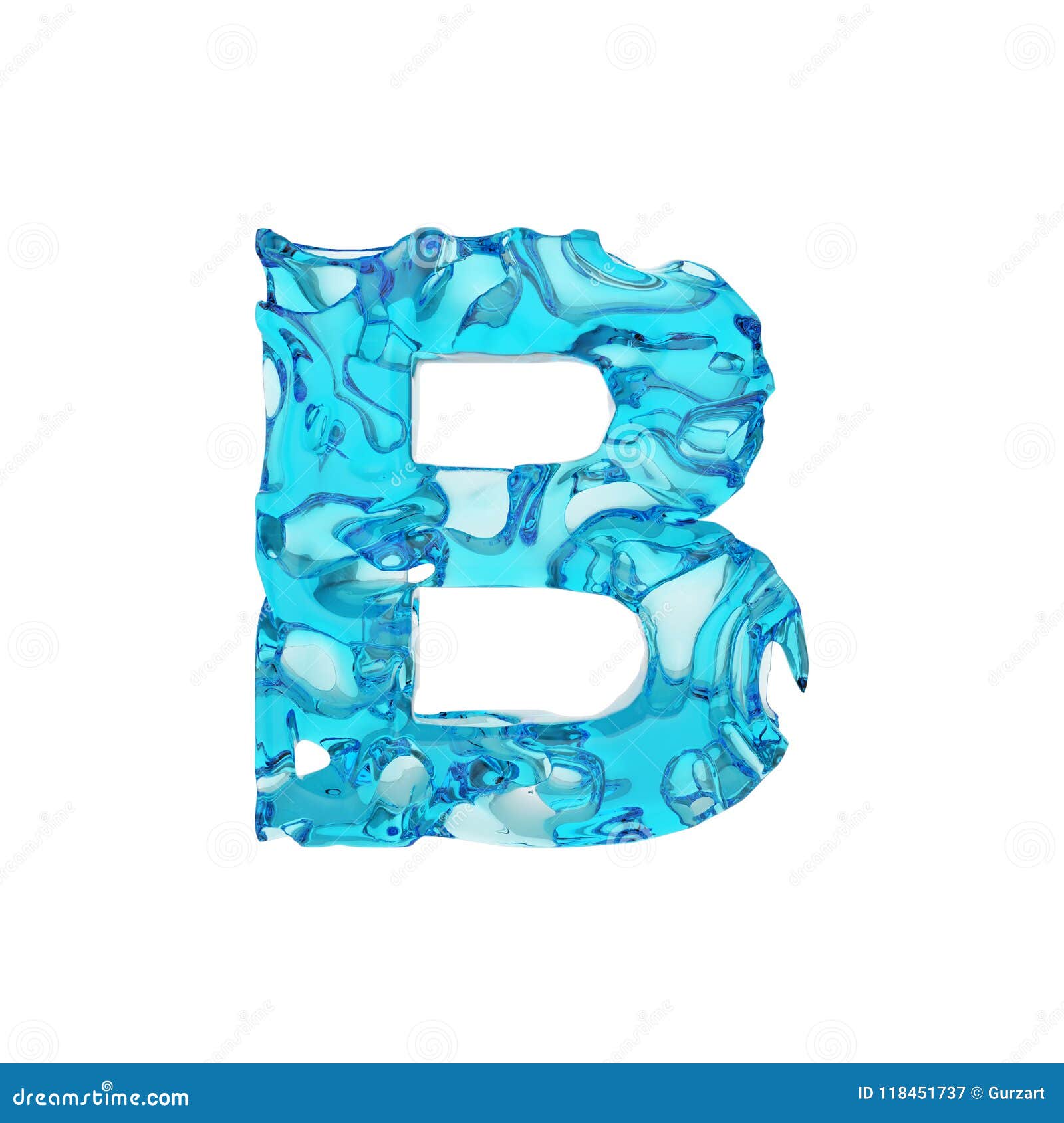 letter b green alphabet sign 3d render Stock Illustration