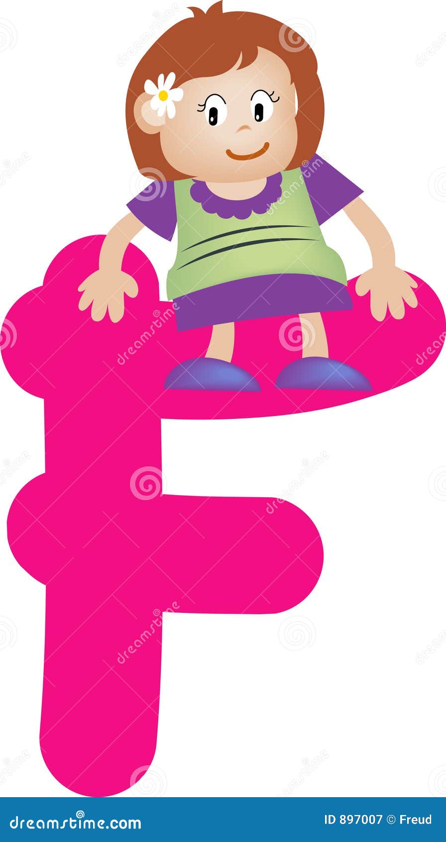 Alphabet Letter F Girl Stock Illustration Illustration Of Elements 897007