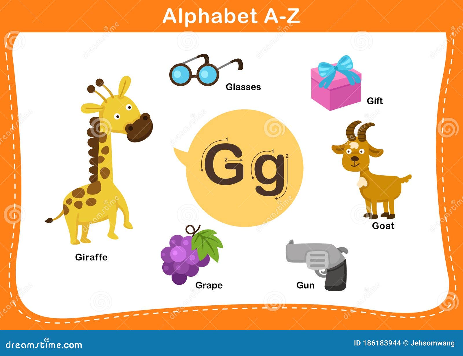 Alphabet Letter G vector stock vector. Illustration of baby - 186183944