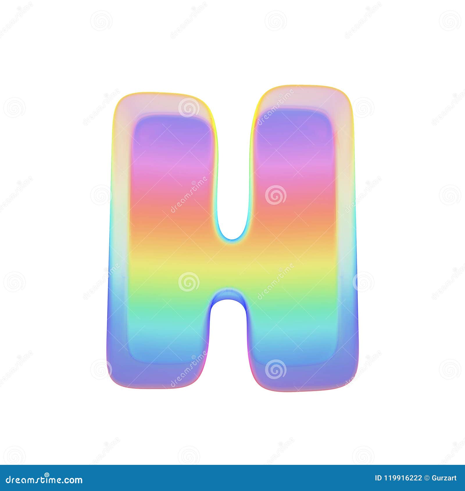 Alphabet Letter H Uppercase. Rainbow Font Made of Bright Soap Bubble ...