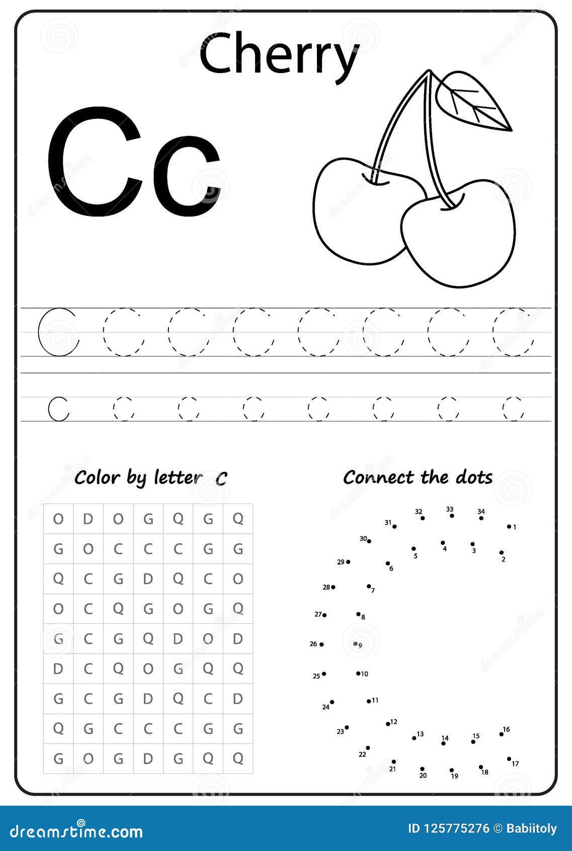 Writing Letter C Worksheet Writing A Z Alphabet Exercises Game For Kids Stock Vector Illustration Of Light Numbers