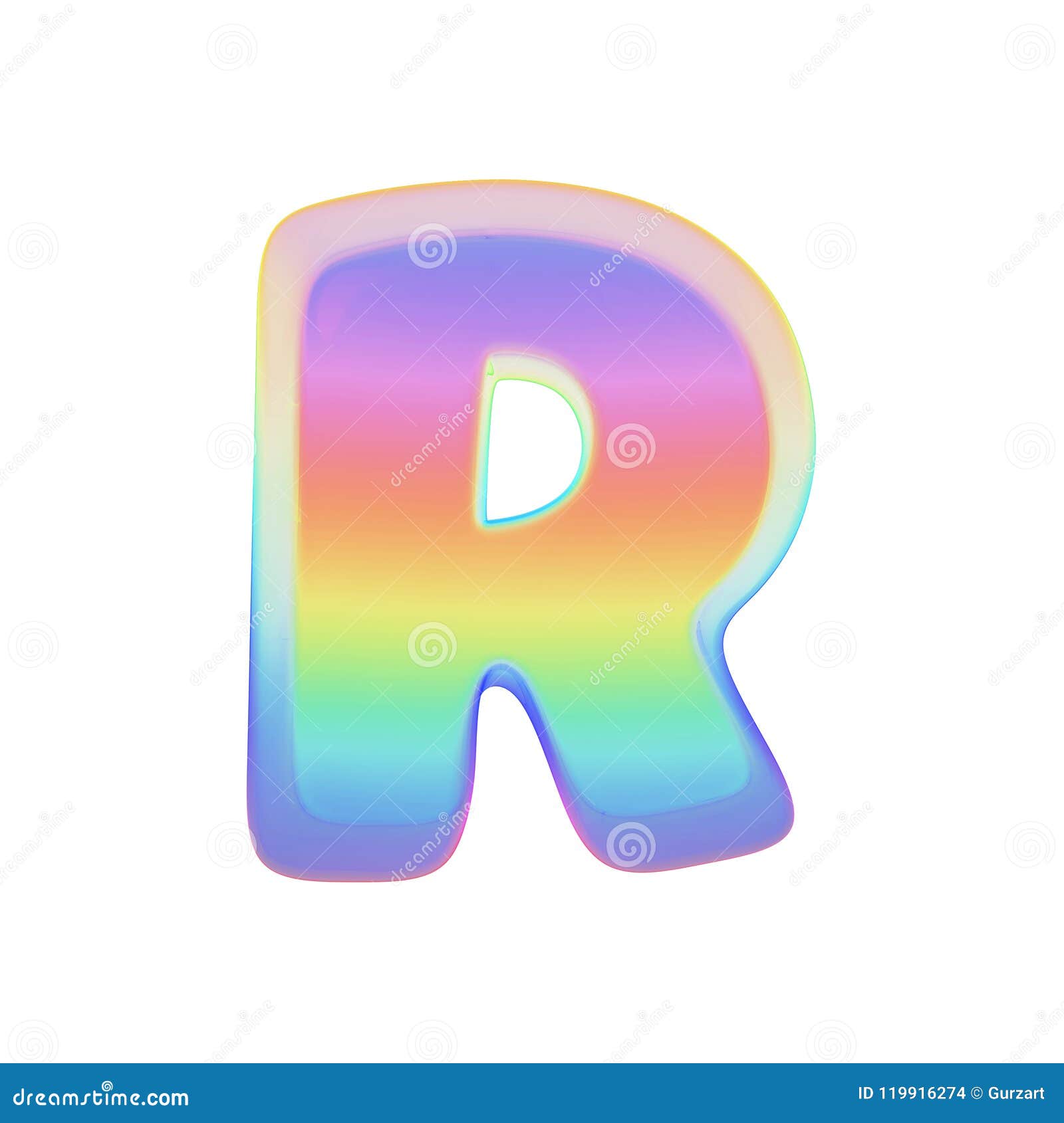 Alphabet Letter R Uppercase Rainbow Font Made Of Bright Soap Bubble