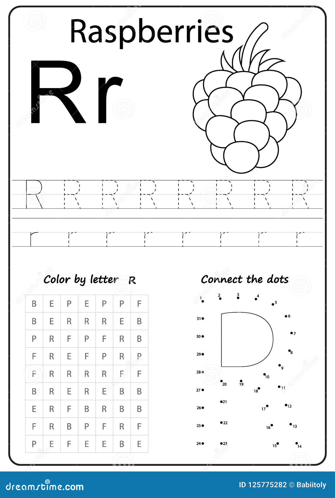 Writing Letter R. Worksheet. Writing a-Z, Alphabet, Exercises Game