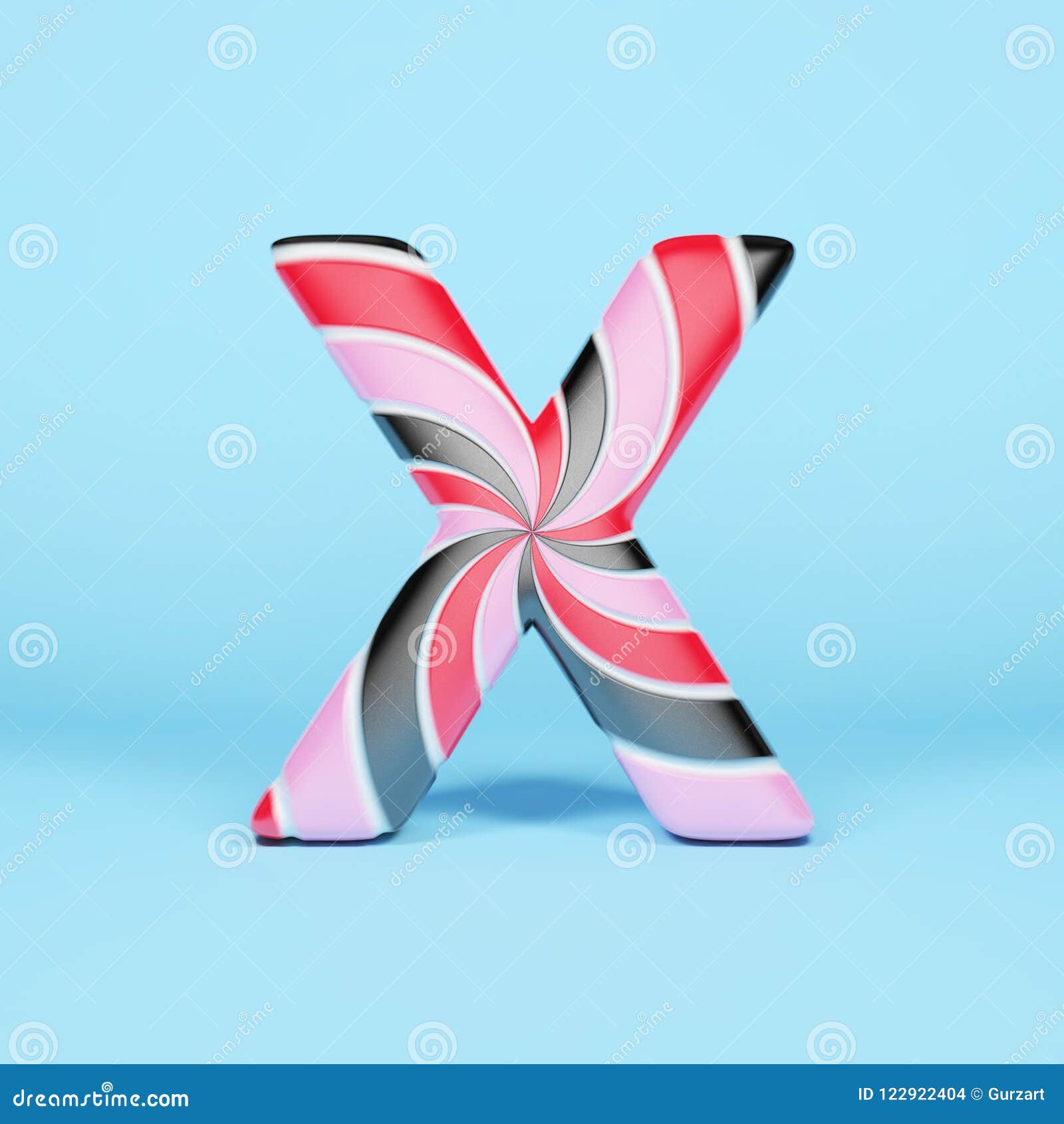 Alphabet Letter X Uppercase Christmas Font Made Of Pink Red And Black