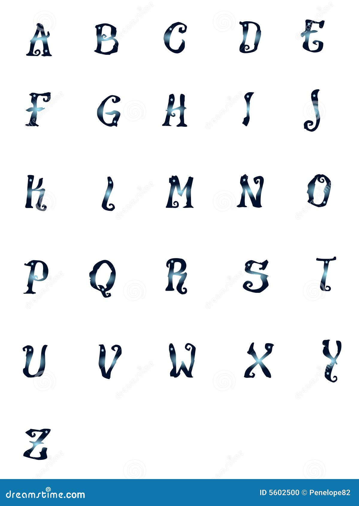 Alphabet letters stock illustration. Illustration of blue - 5602500