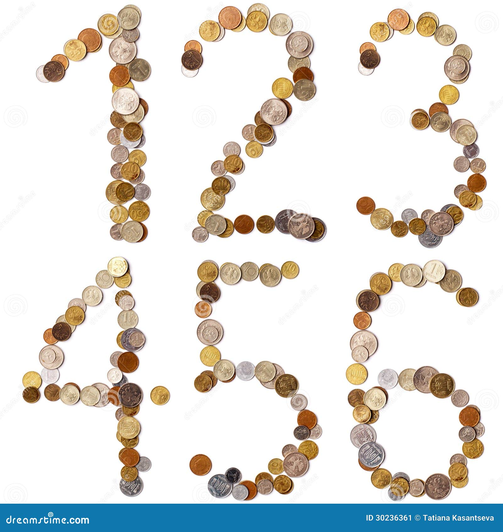 1 2 3 4 5 6 Alphabet Letters From The Coins Stock Image Image Of Europe Banking