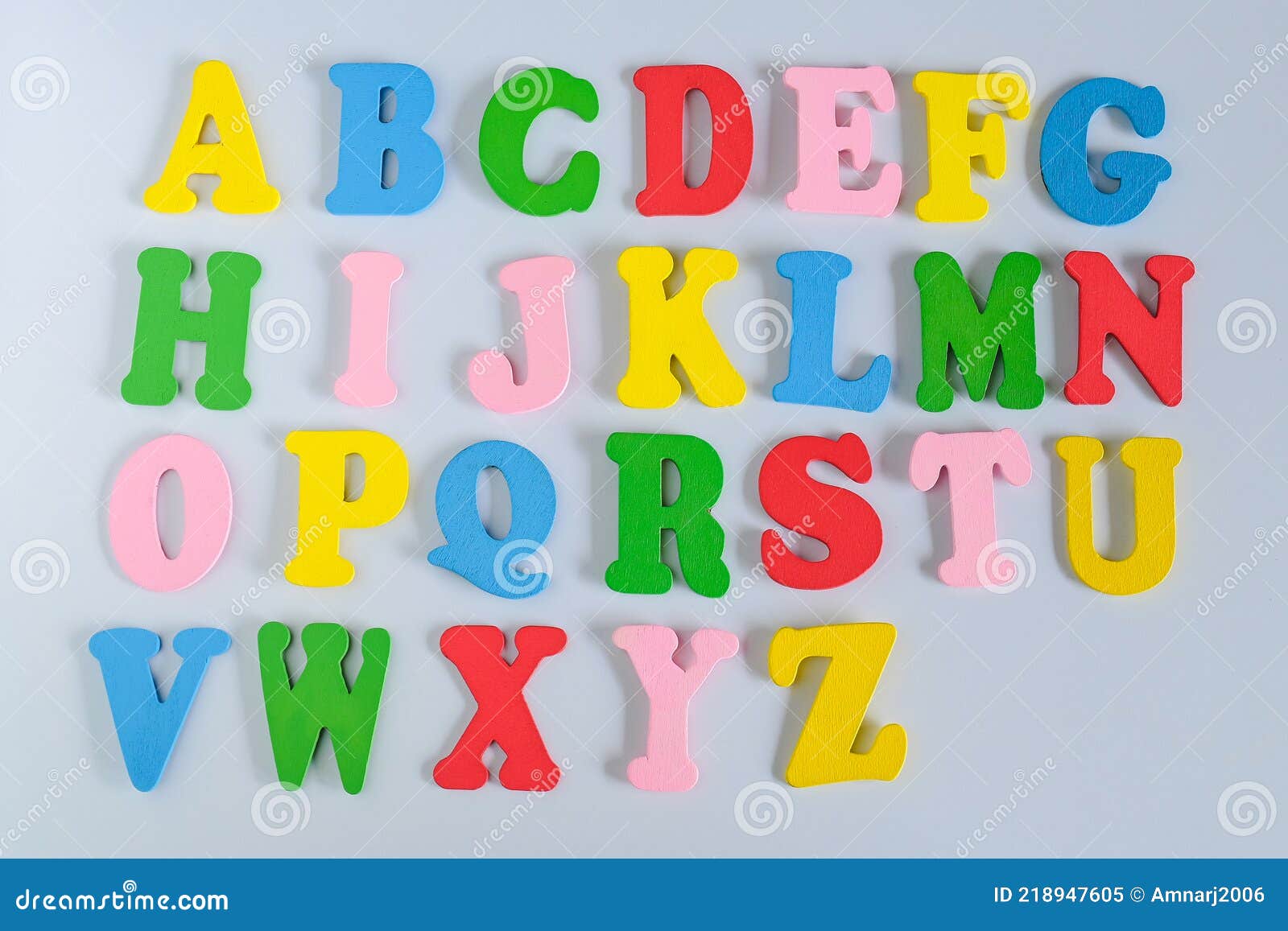 Alphabet Letters in Different Colors Stock Image - Image of letter