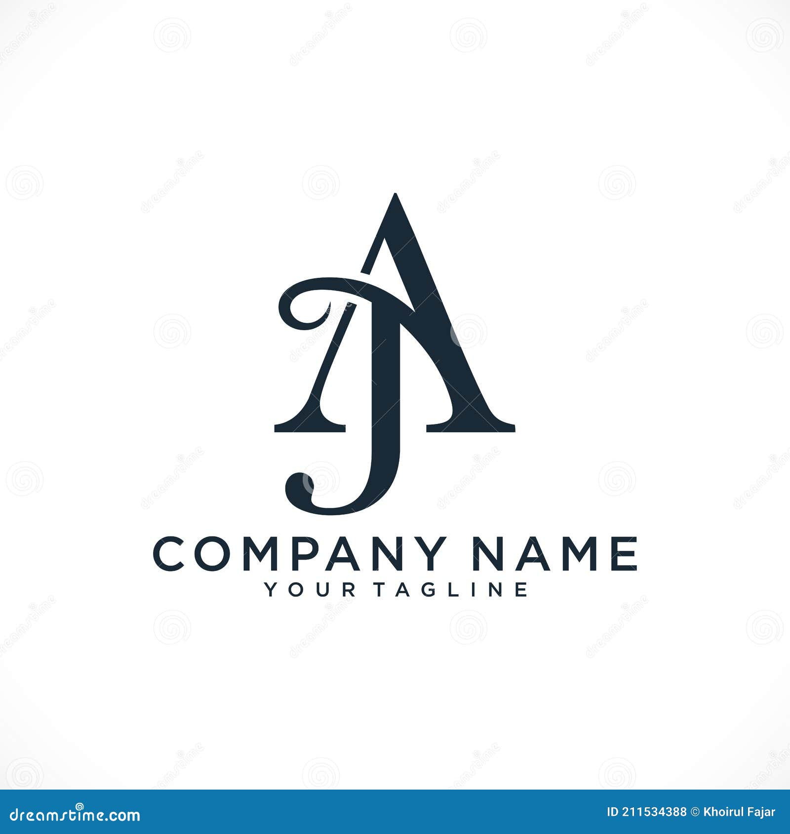 Alphabet Letters Initials Monogram Logo JA or AJ, J and a.Illustration