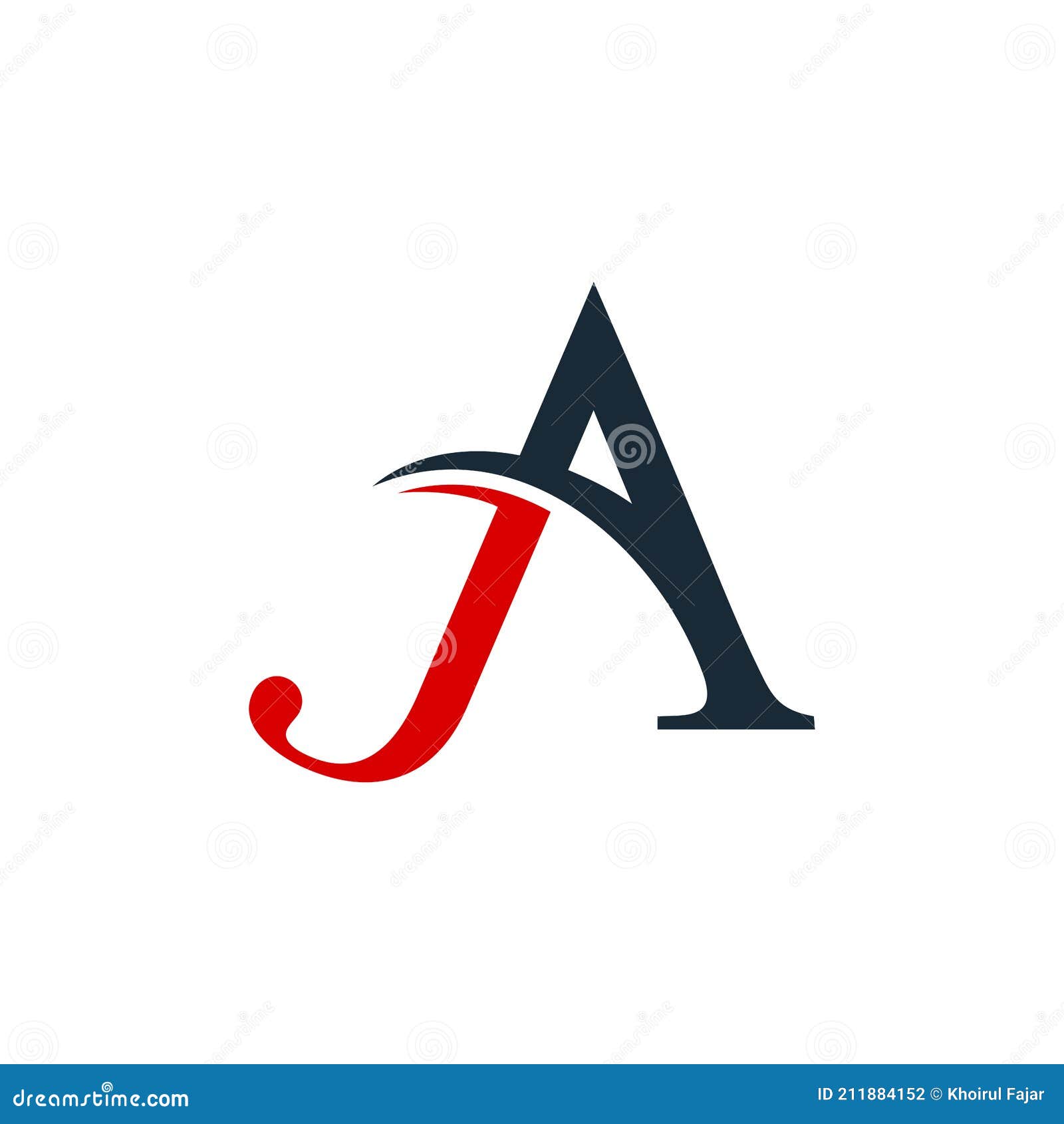 Alphabet Letters Initials Monogram Logo JA or AJ, J and a.Illustration