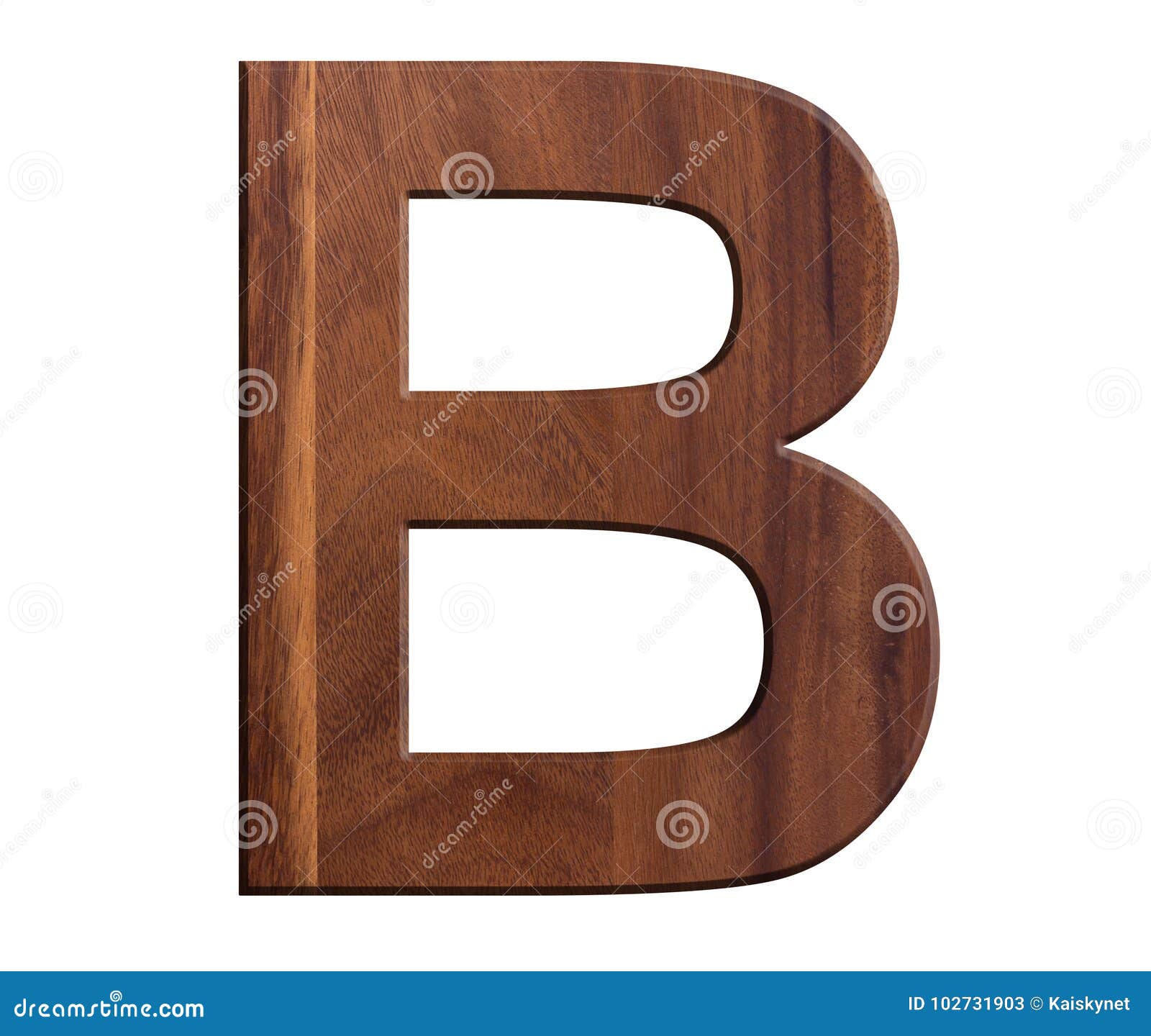 Alphabet Letters Wooden on a White Background Stock Illustration